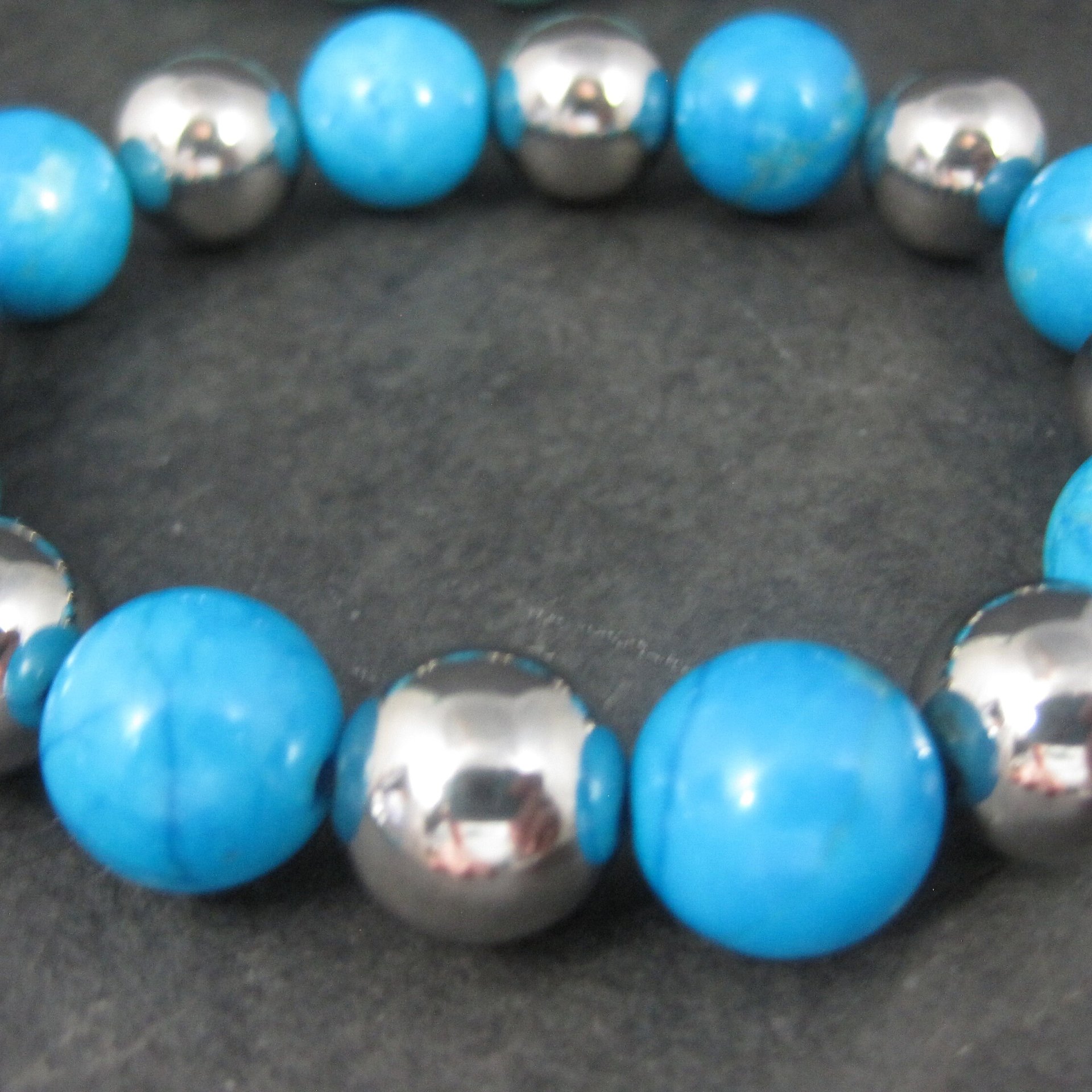 Destash Lot of 3 Howlite Turquoise Stretch Bead Bracelets