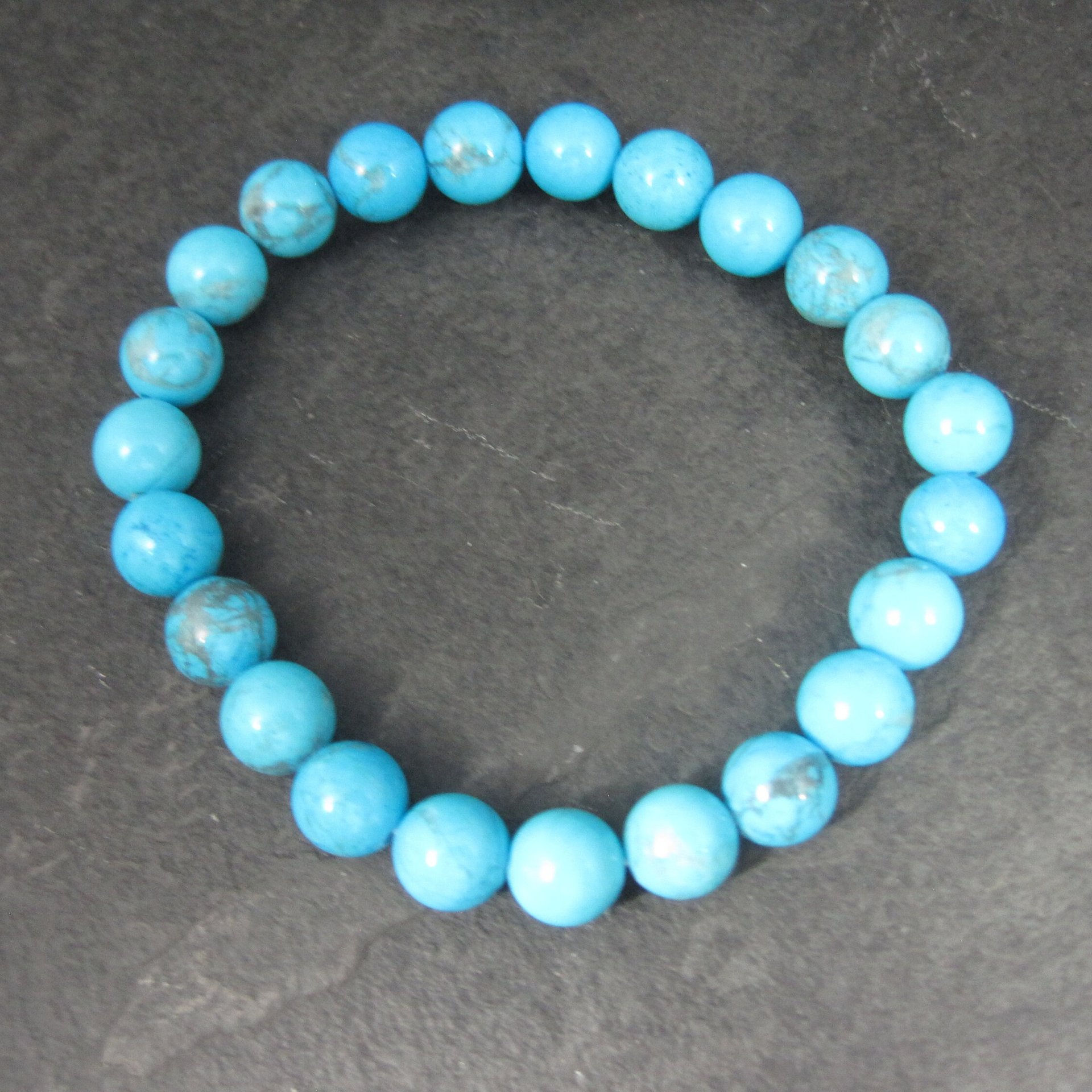 Destash Lot of 3 Howlite Turquoise Stretch Bead Bracelets