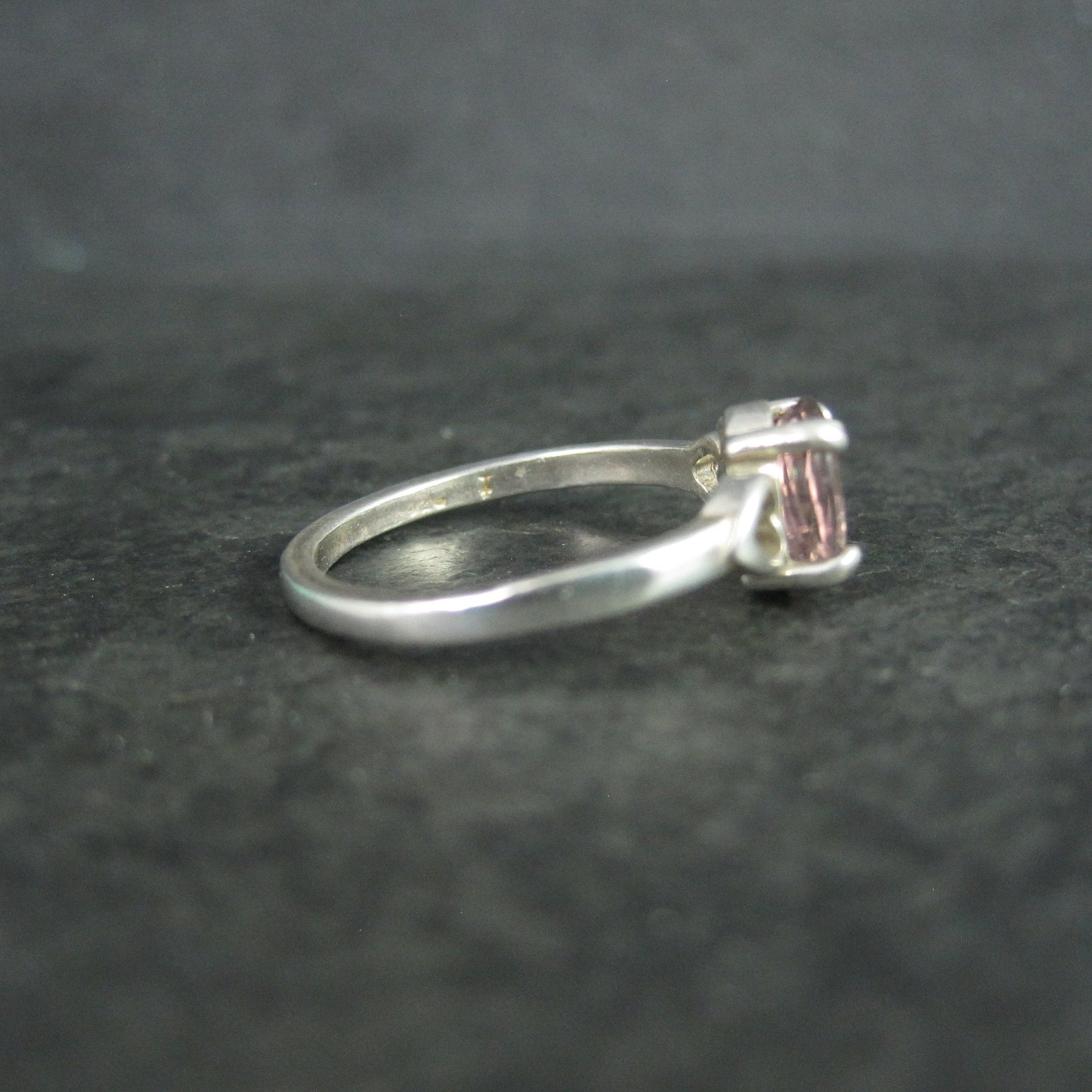 Estate Sterling Pink Tourmaline Ring Size 6.5