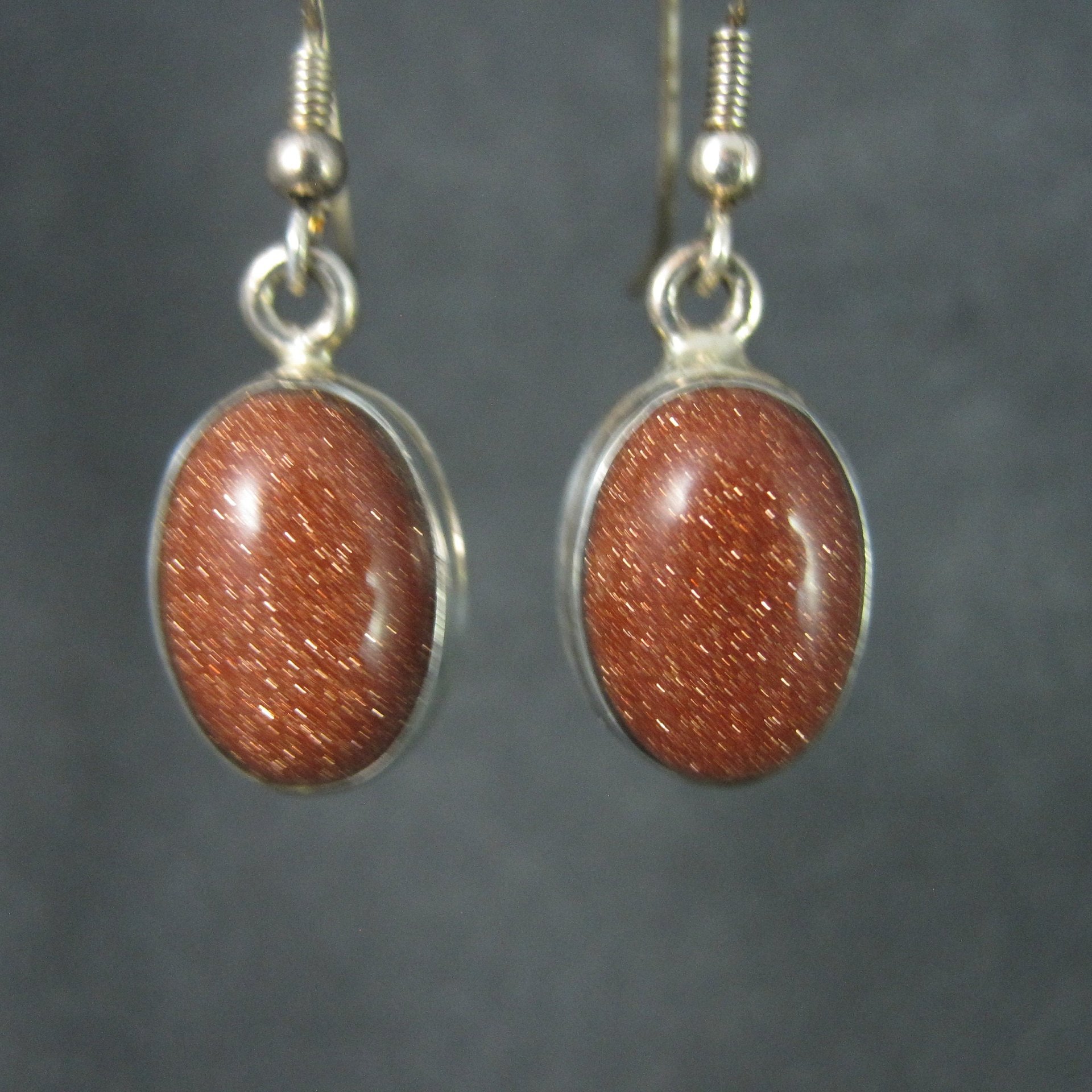 Estate Sterling Goldstone Earrings