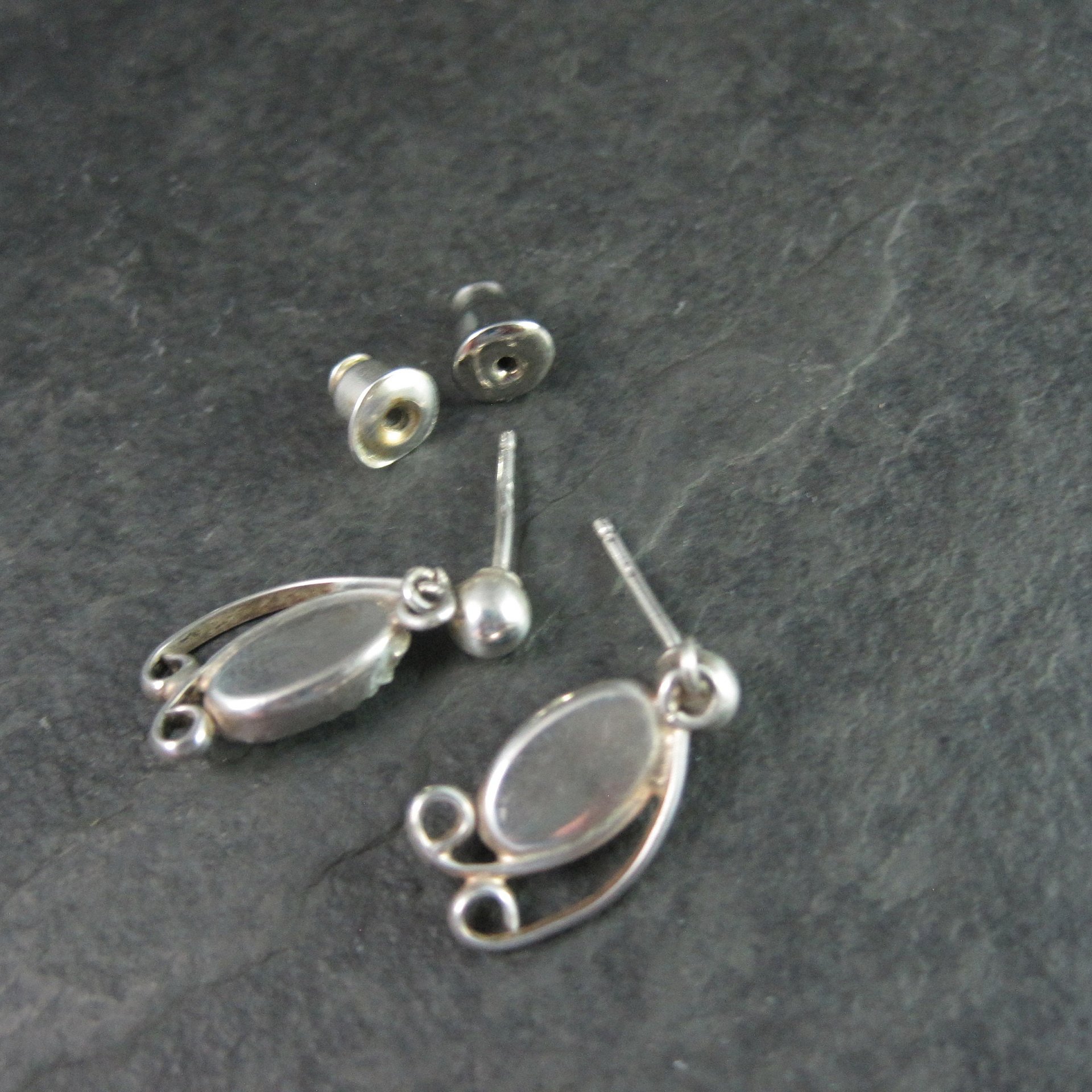 Dainty Southwestern Estate Sterling Turquoise Earrings