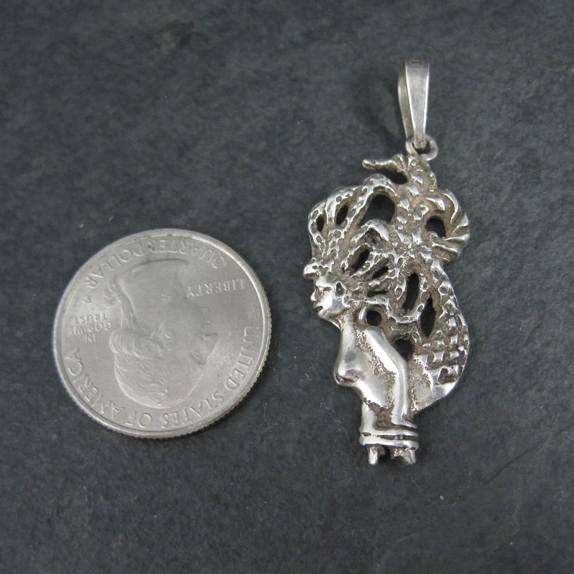 Vintage Sterling Mermaid Pendant
