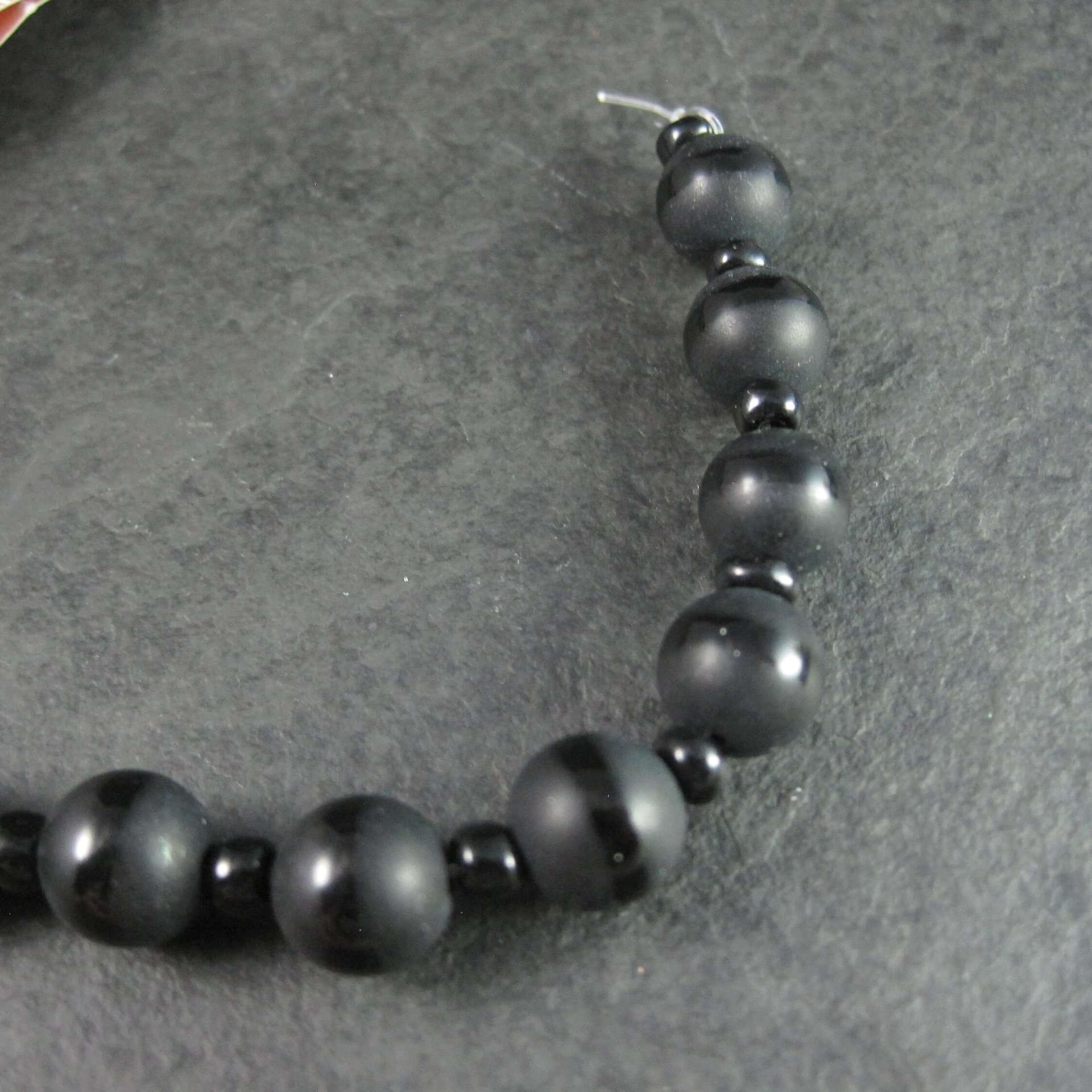 Round Black Agate Beads 8mm