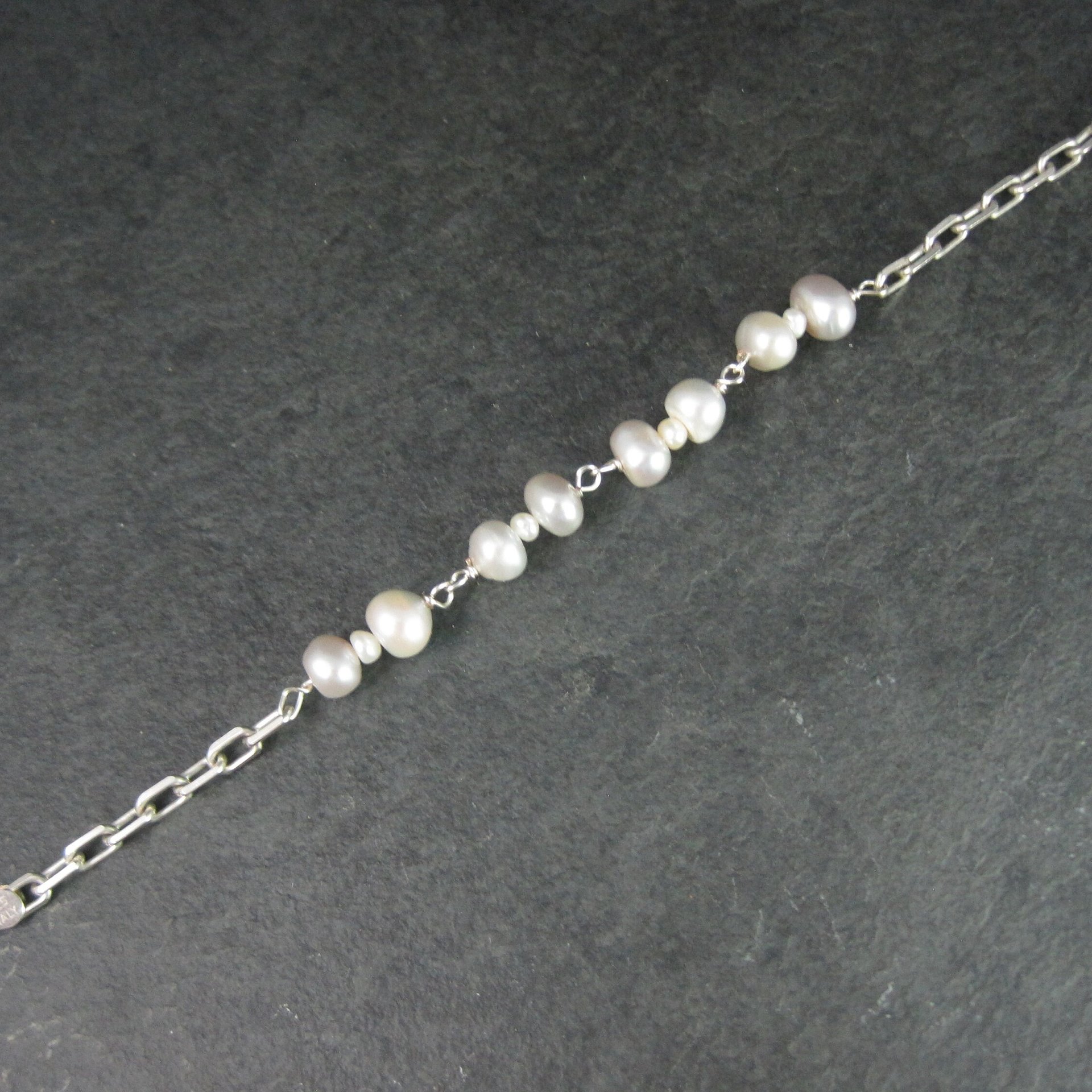 Estate Sterling Pearl Bracelet 7 Inches