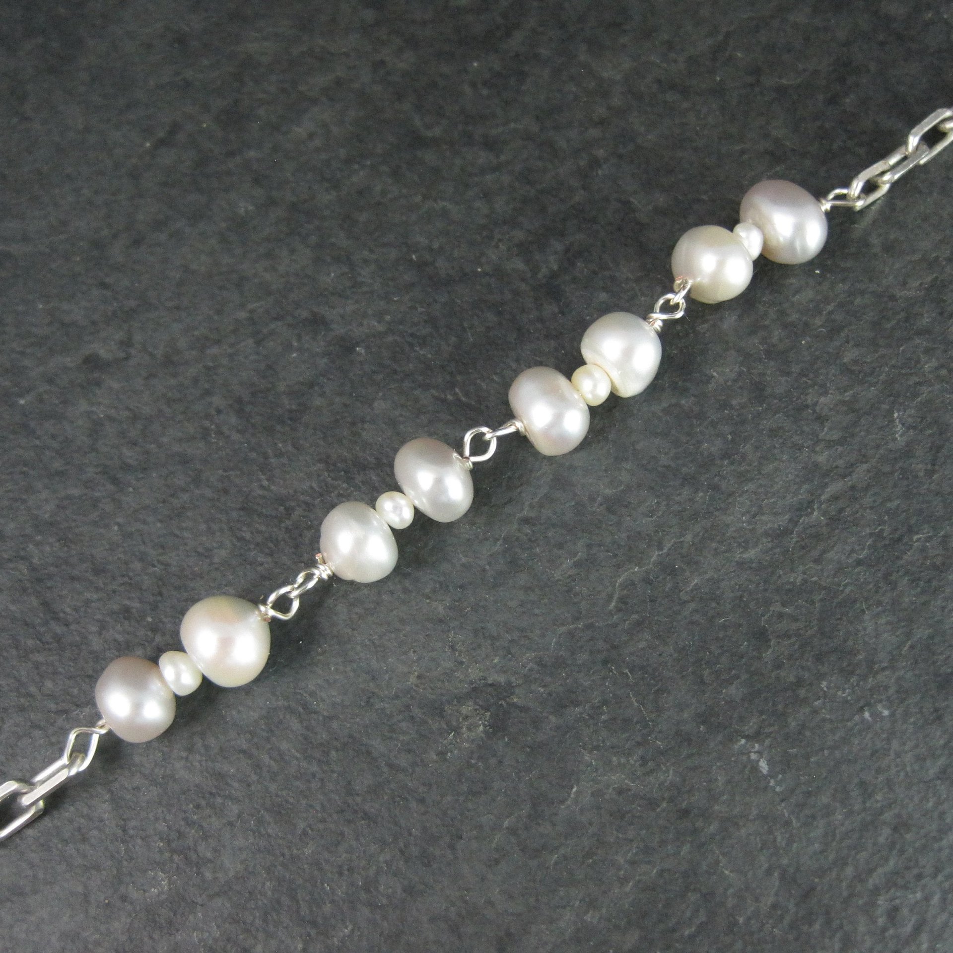 Estate Sterling Pearl Bracelet 7 Inches