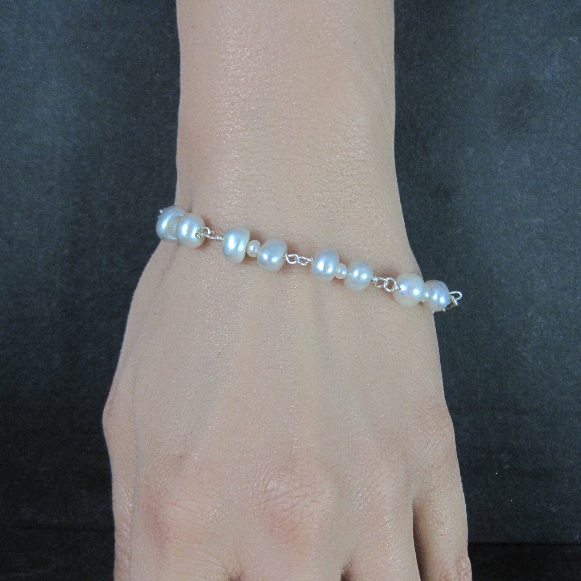Estate Sterling Pearl Bracelet 7 Inches