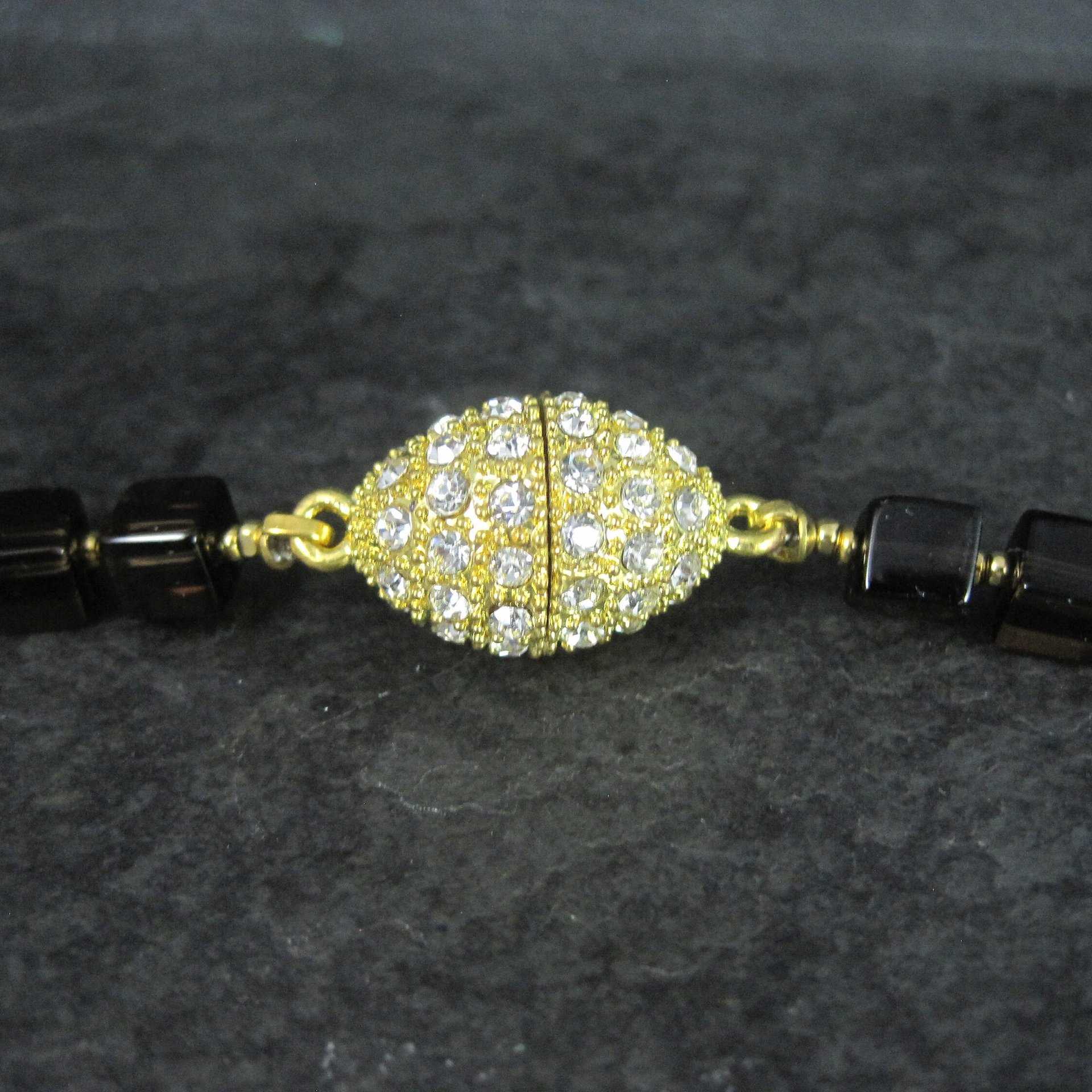 Estate Gold Filled Smoky Quartz Necklace 18.5 Inches Magnetic Clasp