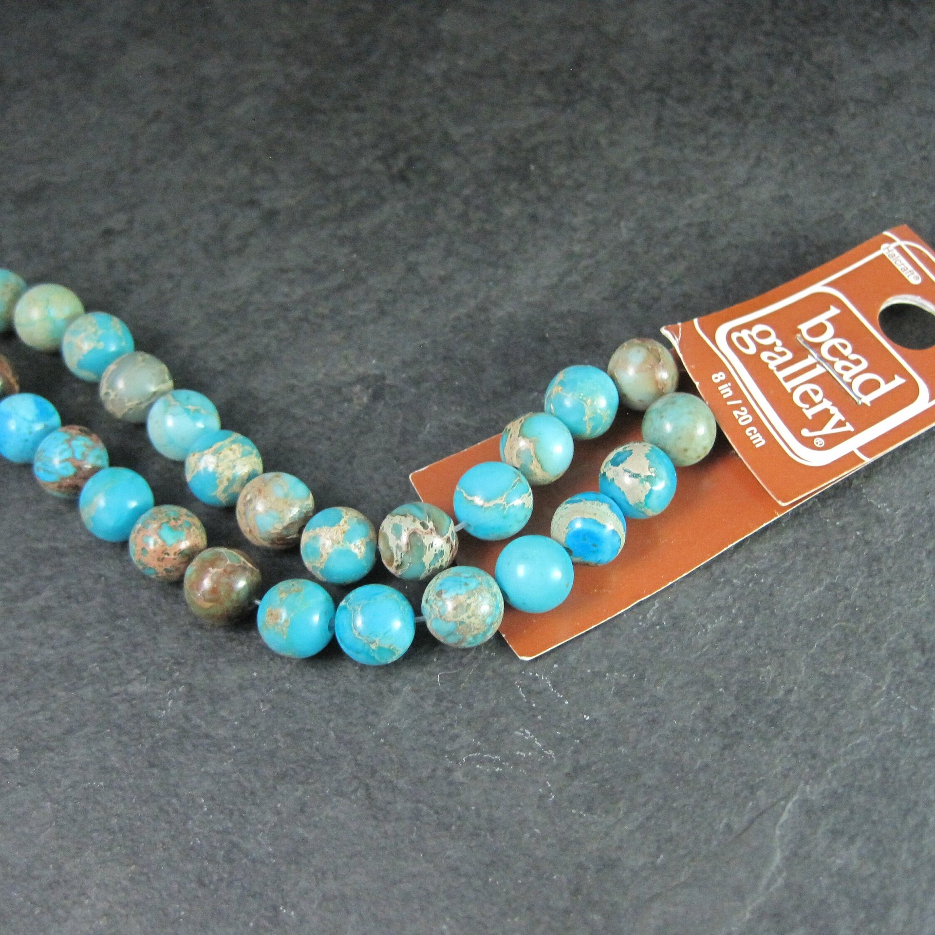 Round 8mm Blue Imperial Jasper Beads