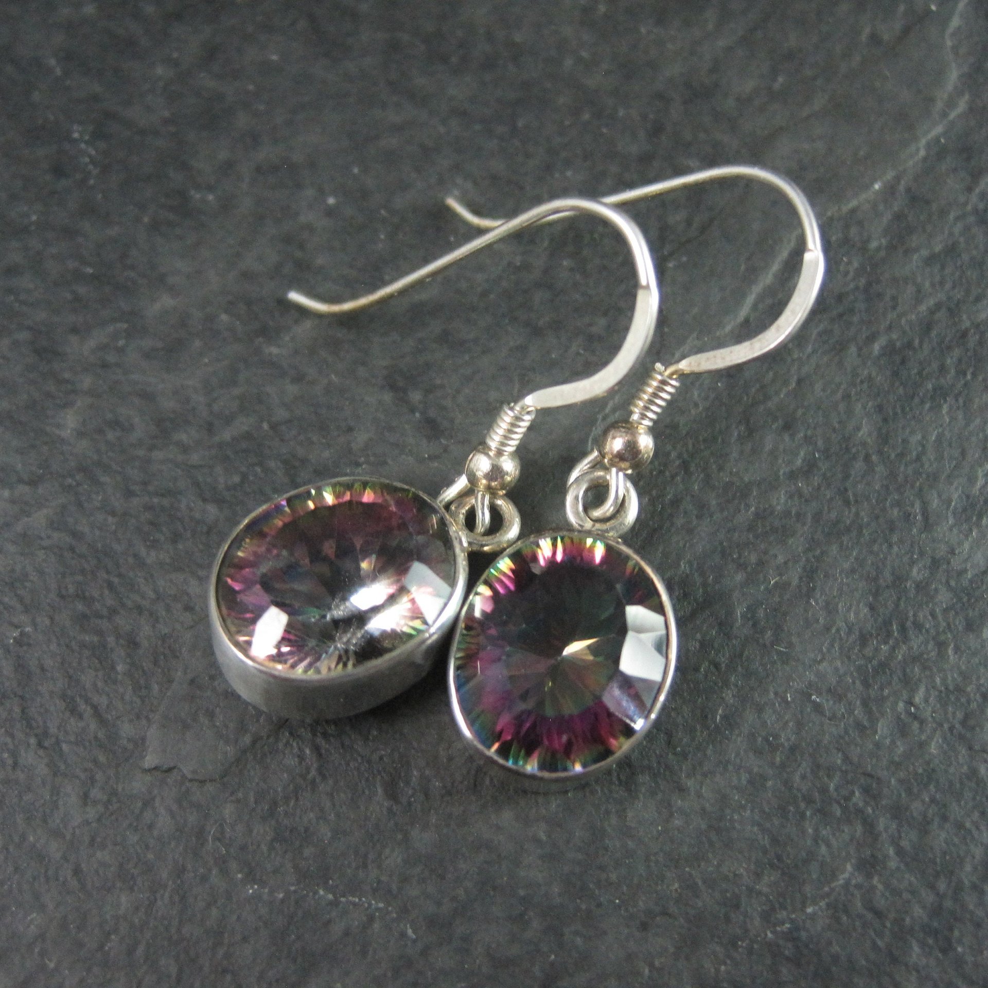 Estate Sterling Mystic Topaz Earrings