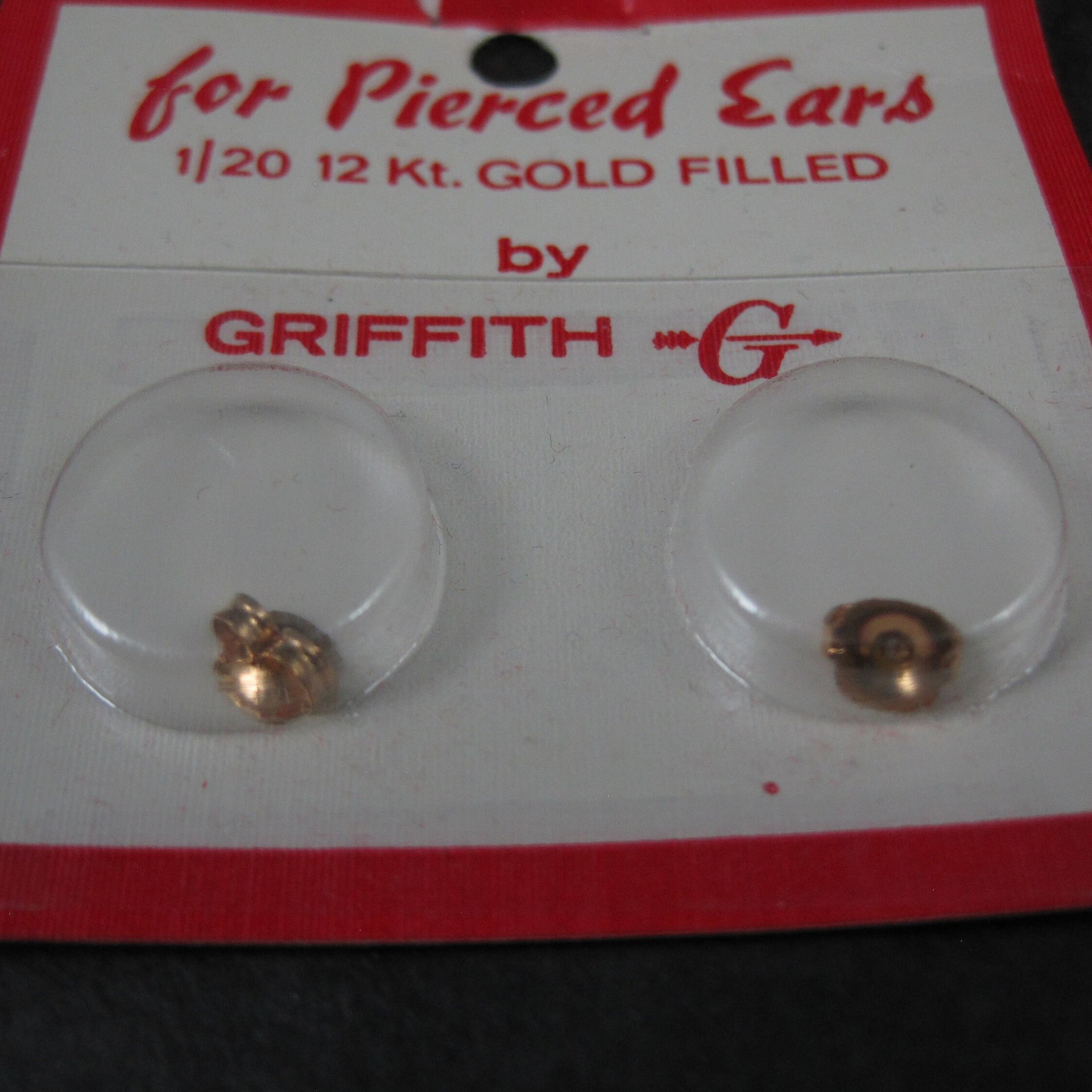 Vintage 12K Gold Filled Butterfly Nuts By Griffith NOS