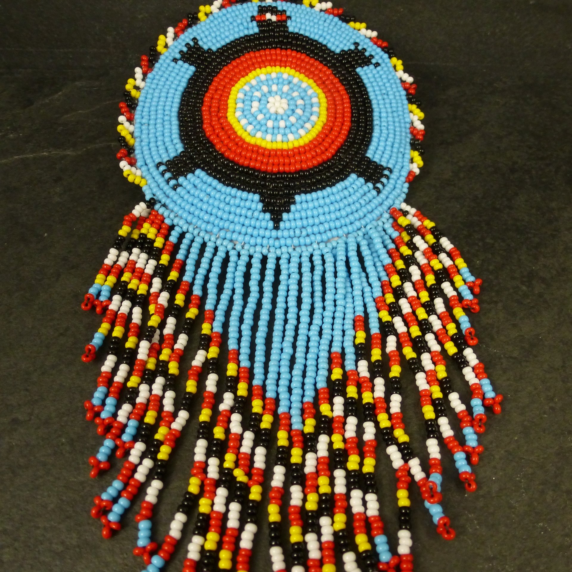 Beaded Turtle Hair Clip Barrette Regalia 7" Vintage Native Pow Wow