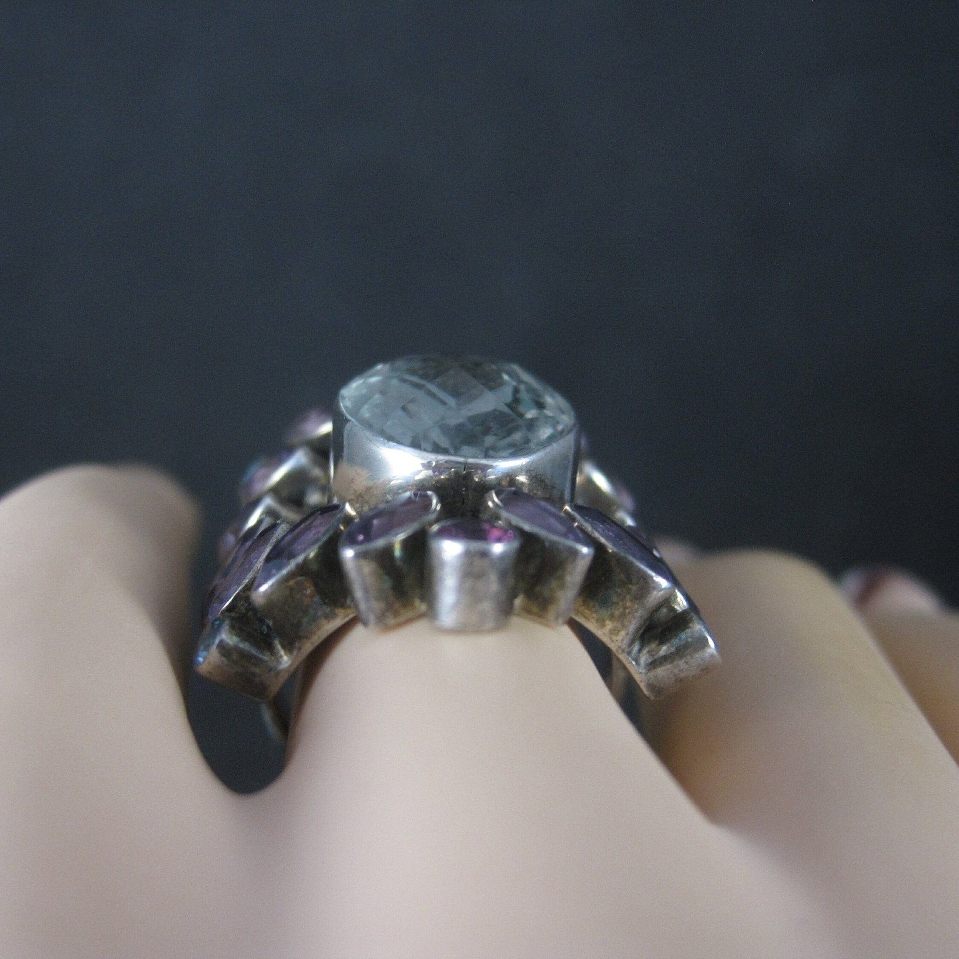 Large Nicky Butler Sterling Ring Amethyst Prasiolite Size 8 Limited Edition