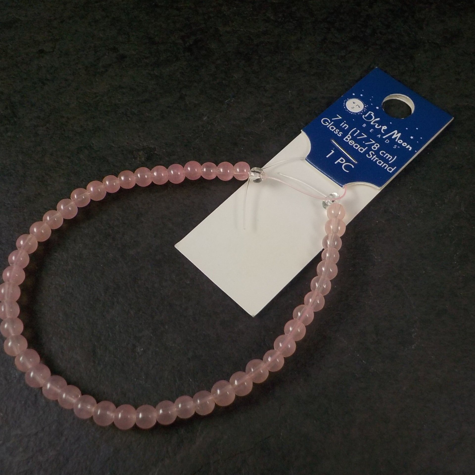 Round 4mm Pink Glass Beads 7" Blue Moon Beads