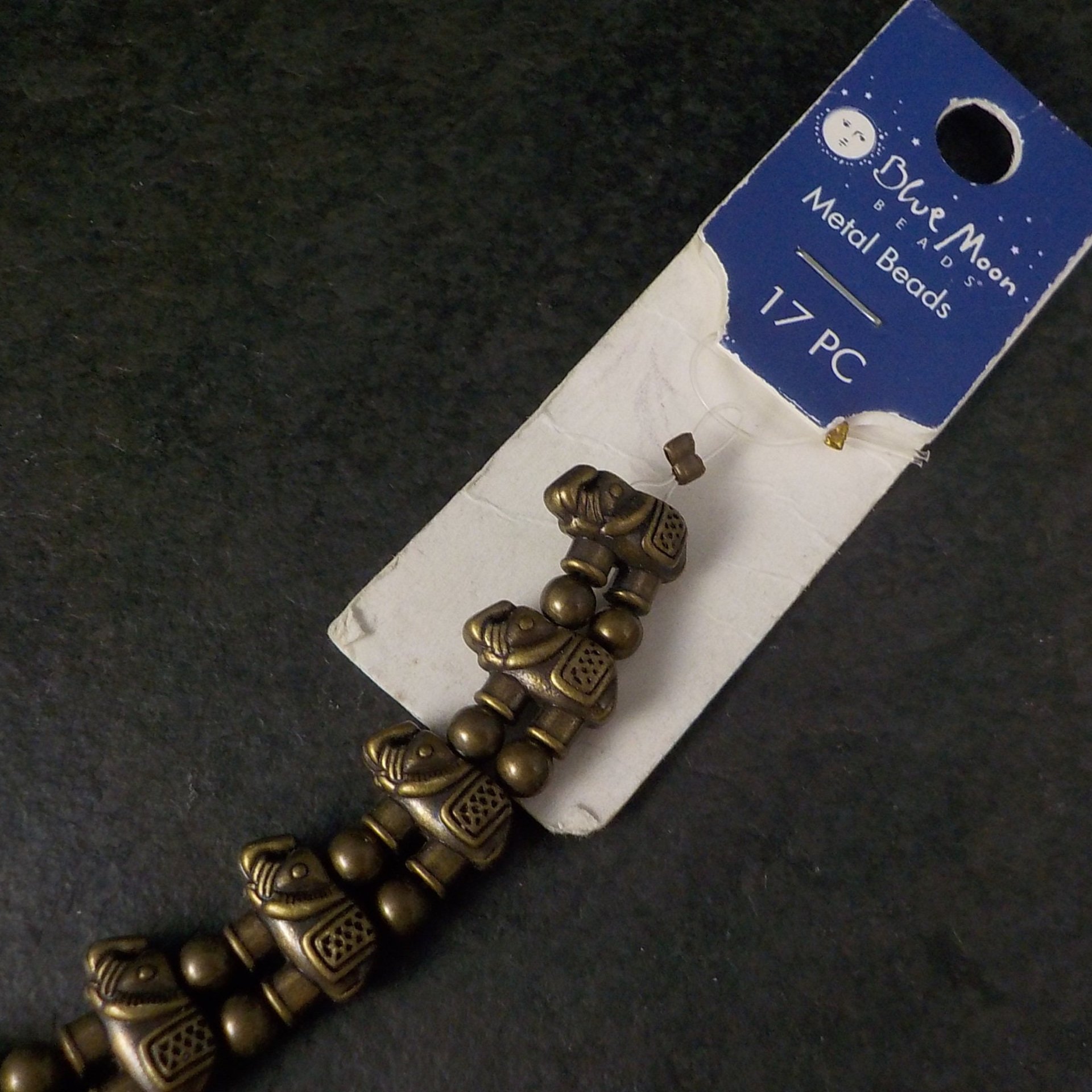 Blue Moon Metal Elephant Beads 8x12mm