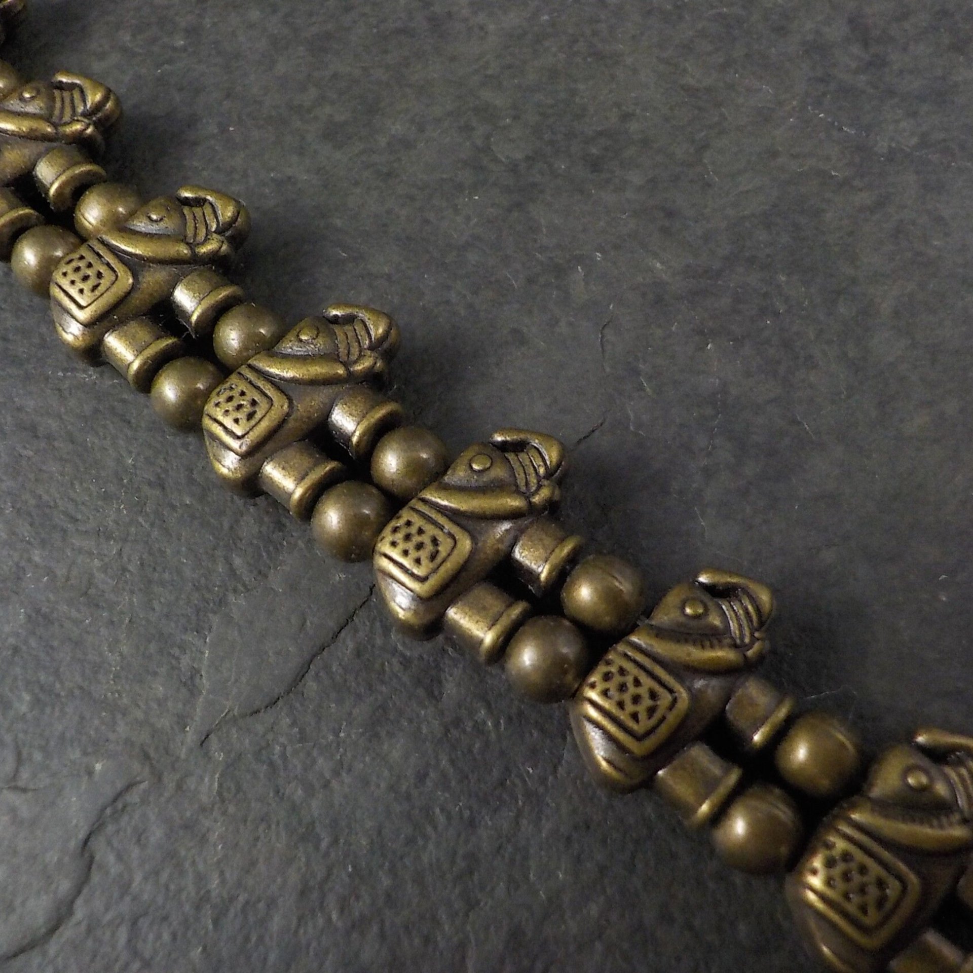 Blue Moon Metal Elephant Beads 8x12mm
