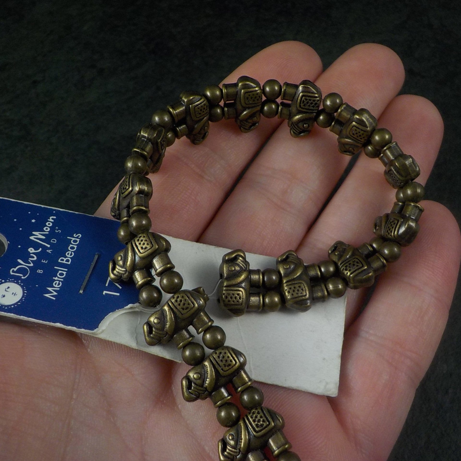 Blue Moon Metal Elephant Beads 8x12mm