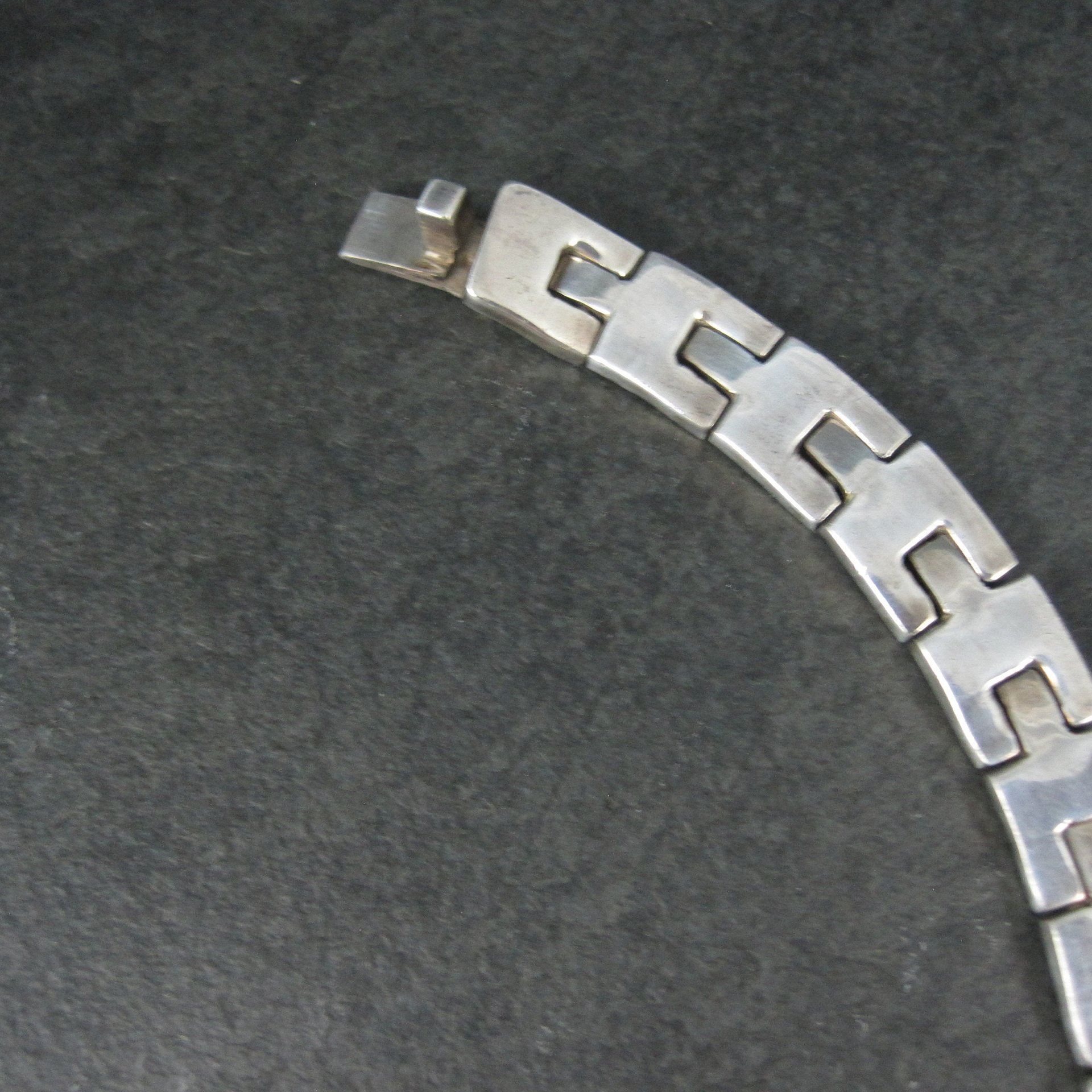 Heavy Vintage Mexican Sterling Link Necklace Choker 16 "