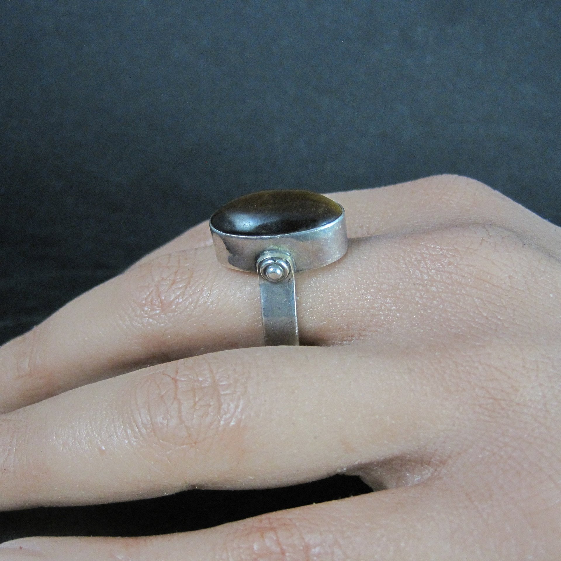 Vintage Sterling Tigers Eye Ring Size 9