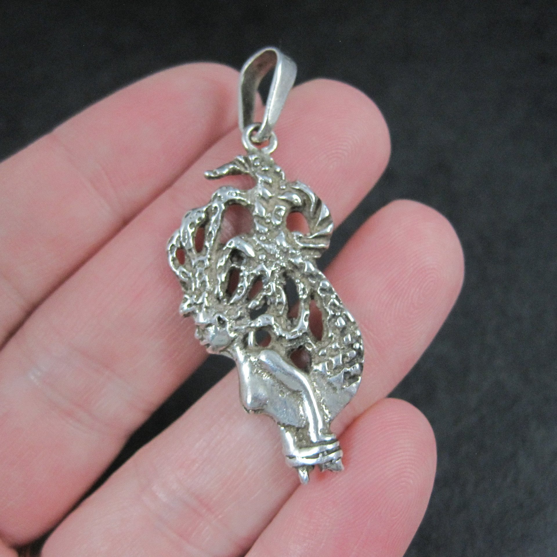 Vintage Sterling Mermaid Pendant