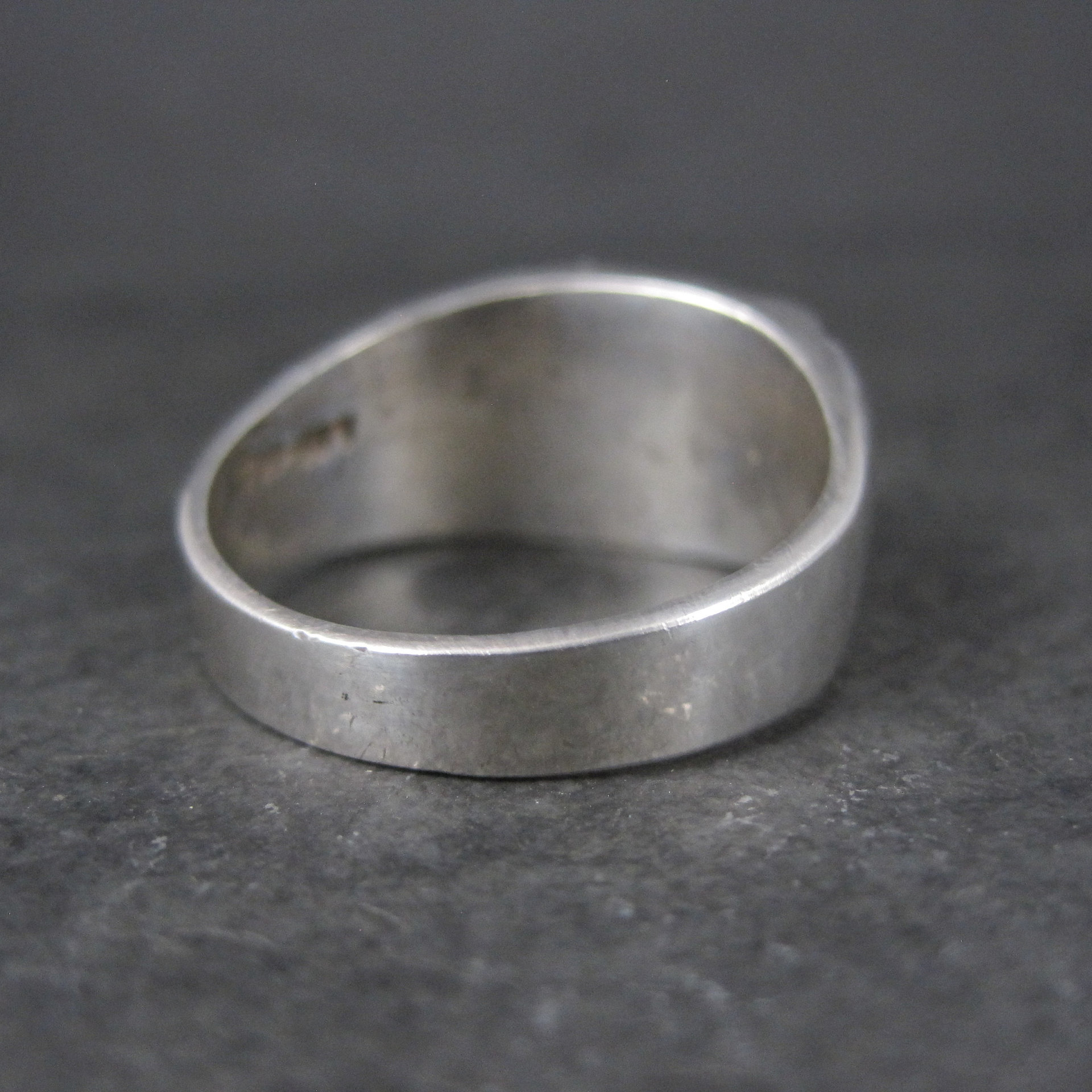 Vintage Mexican Sterling Onyx Inlay Ring Sizes 12.5 and 13.25