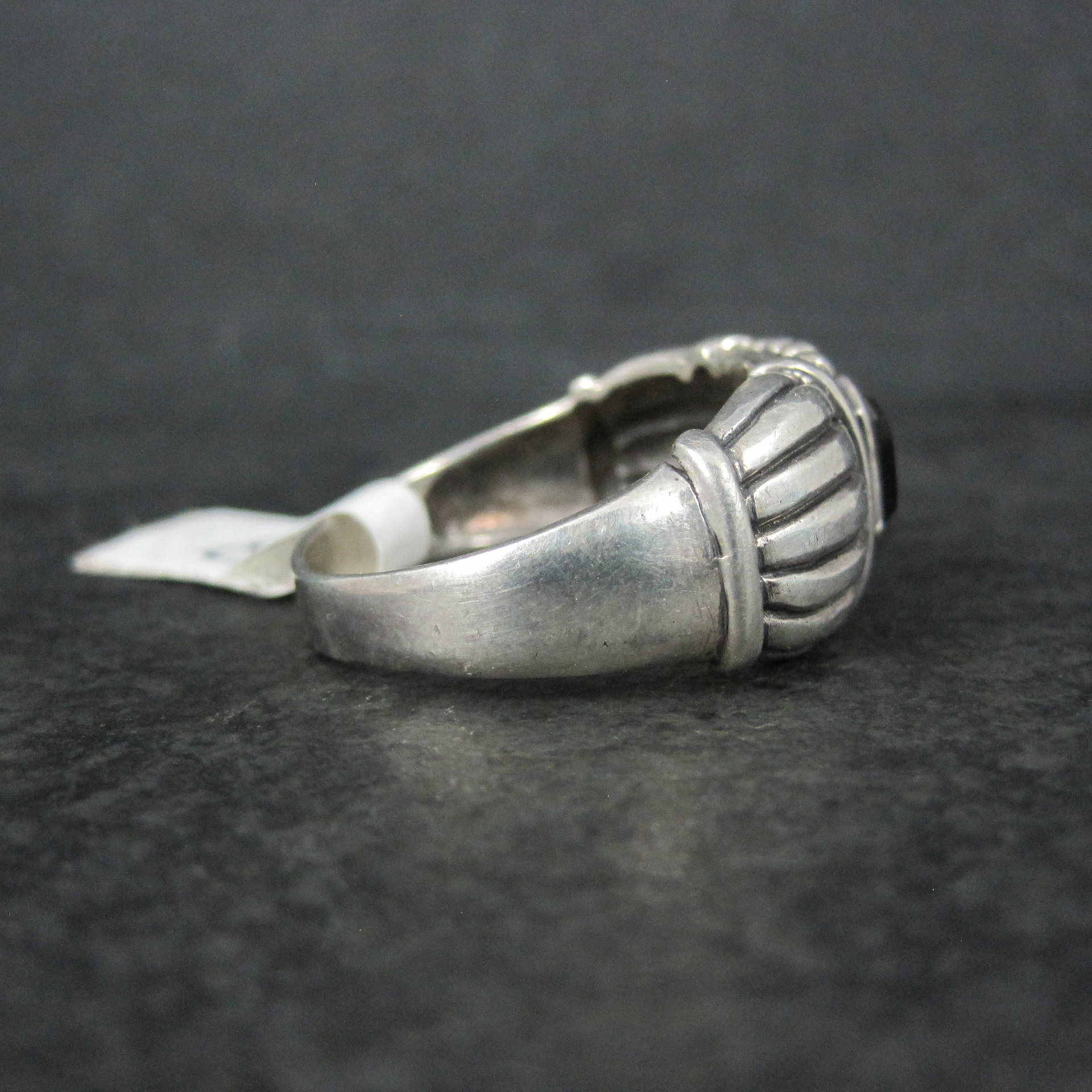 Vintage Gothic Sterling Onyx Ring New Old Stock Multiple Sizes Available