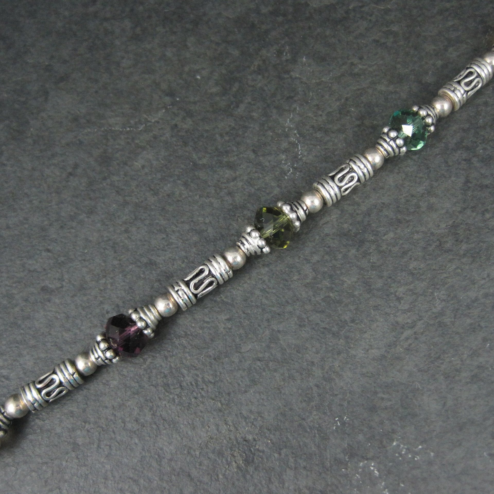 Sterling Crystal Toggle Bracelet 7.5 Inches