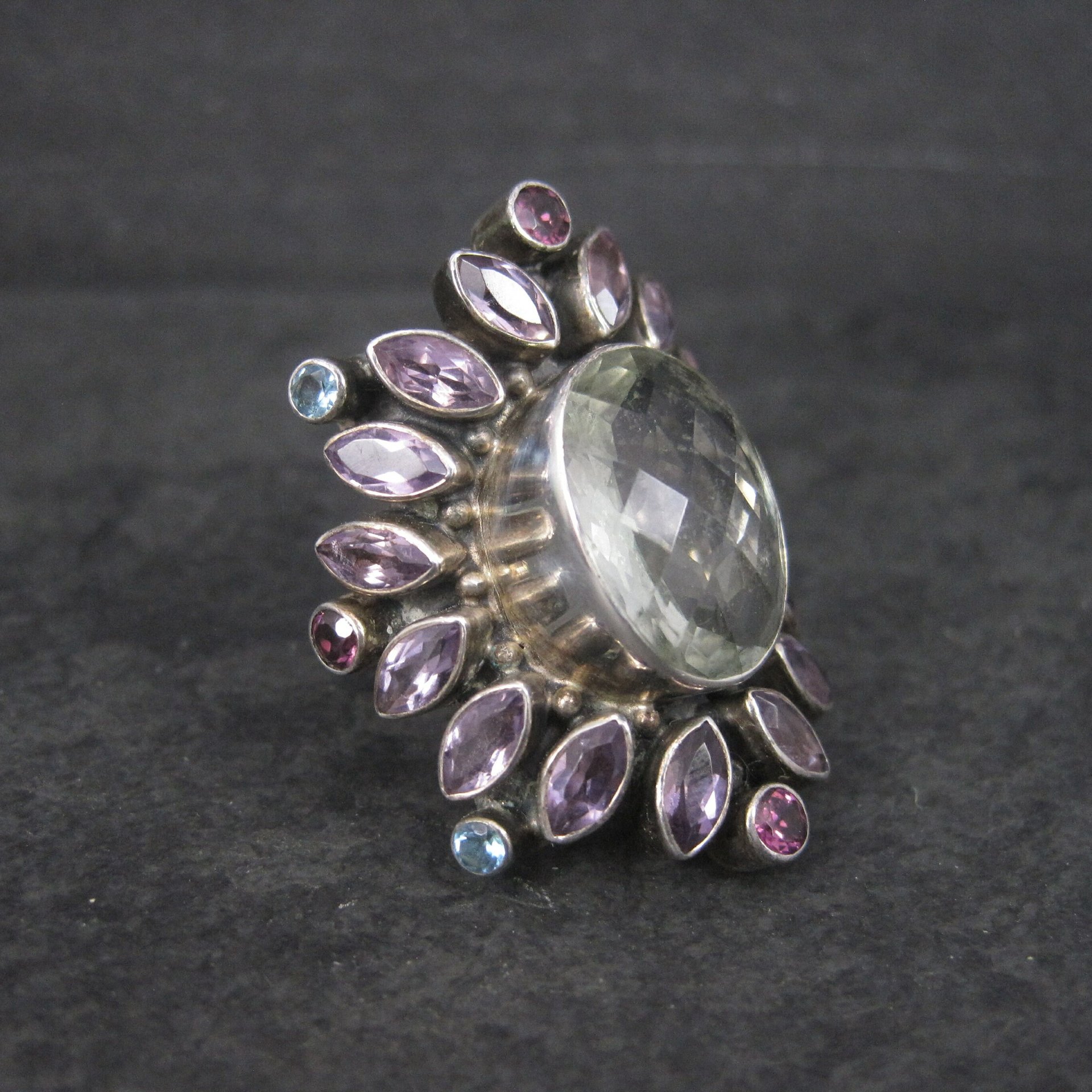 Large Nicky Butler Sterling Ring Amethyst Prasiolite Size 8 Limited Edition