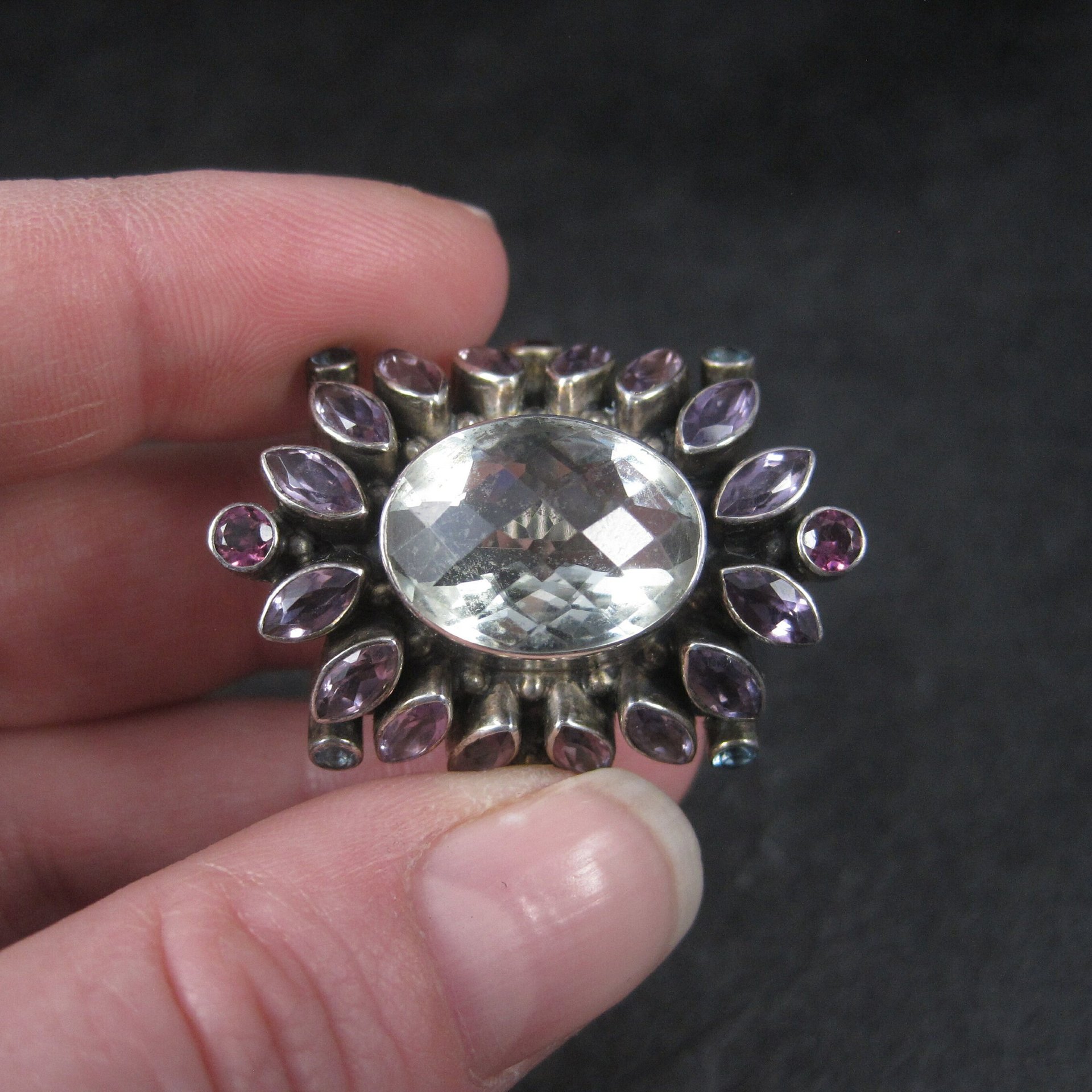 Large Nicky Butler Sterling Ring Amethyst Prasiolite Size 8 Limited Edition