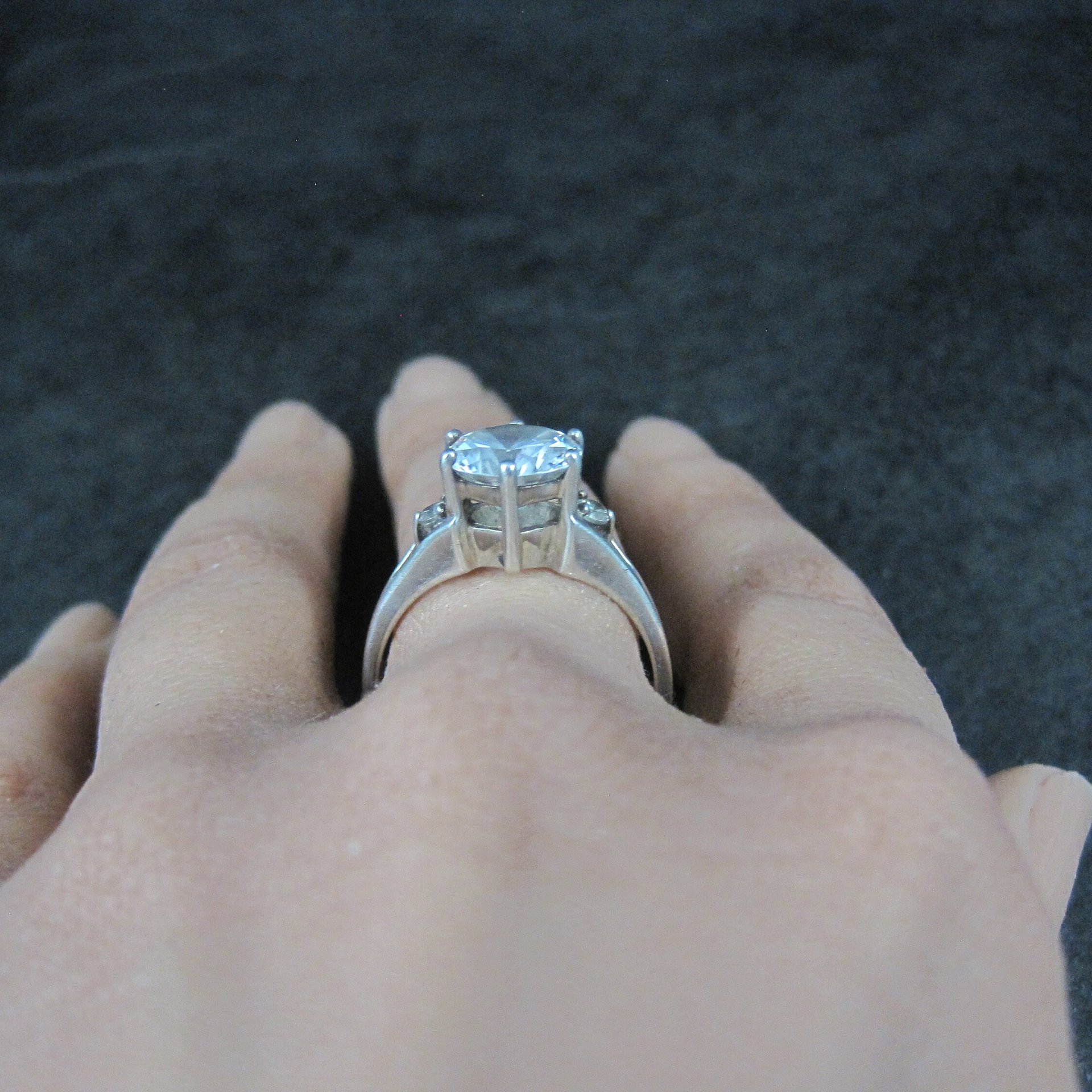 Vintage Sterling Diamonique Cz Ring Sizes 8 and 9