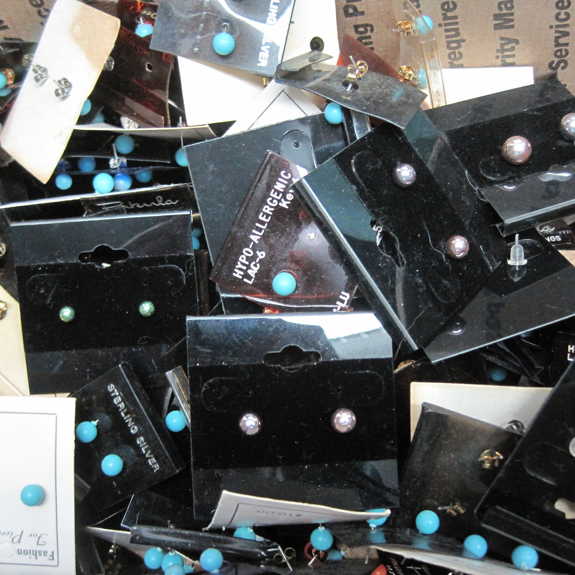 Huge Lot Vintage Stud Earrings Junk Jewelry