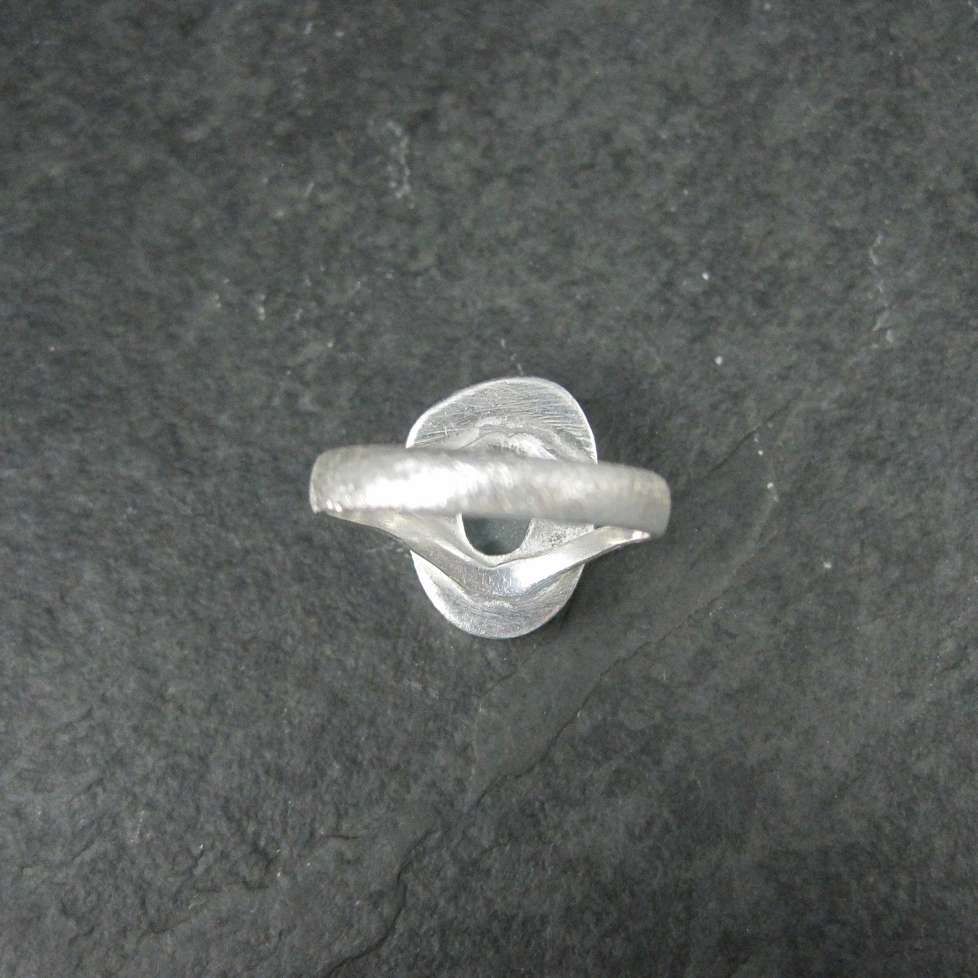 Estate Sterling Raw Aquamarine Ring Size 7