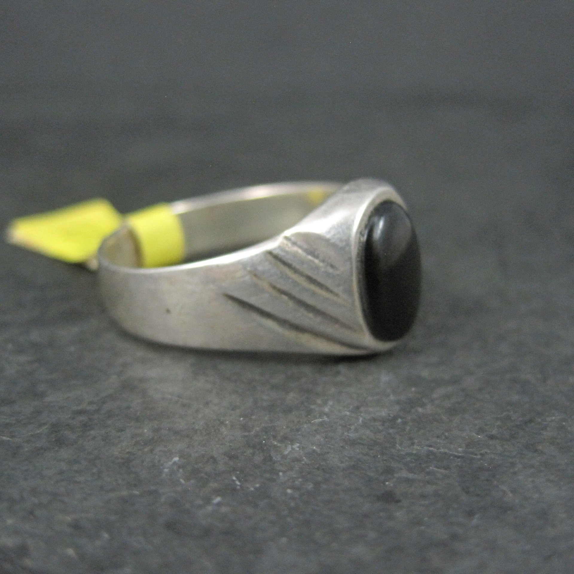 Mens Vintage Sterling Onyx Ring New Old Stock