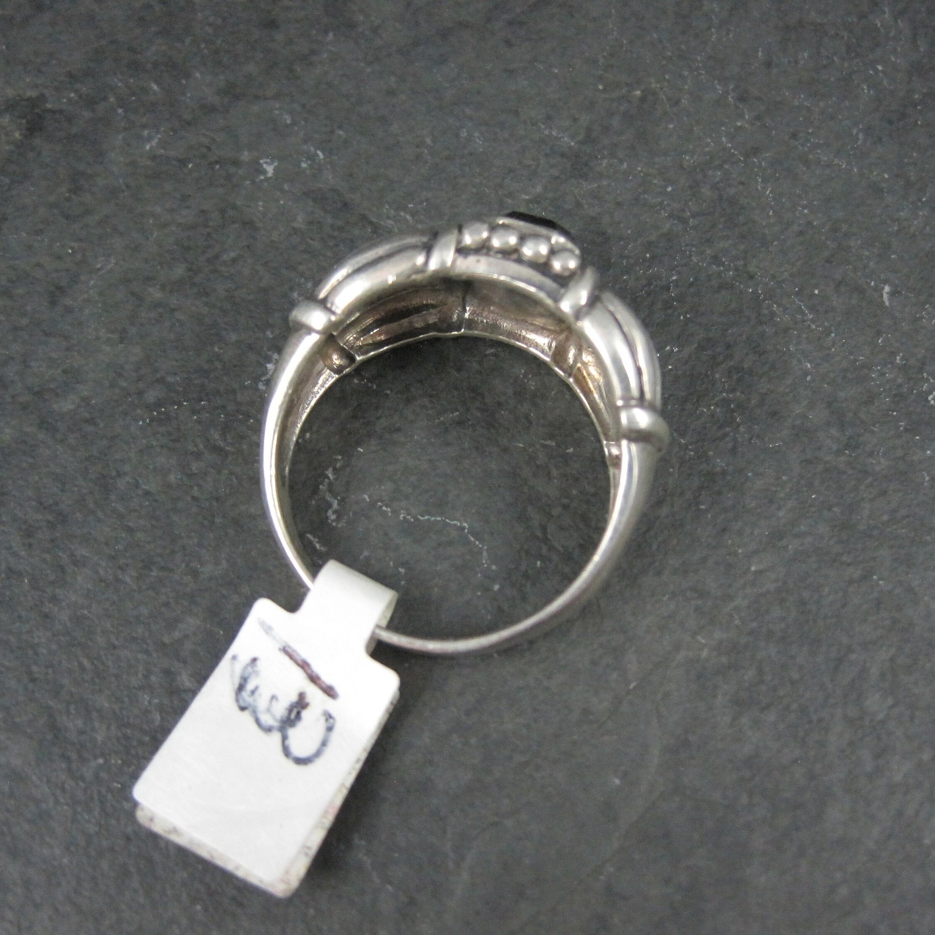 Vintage Gothic Sterling Onyx Ring New Old Stock Multiple Sizes Available