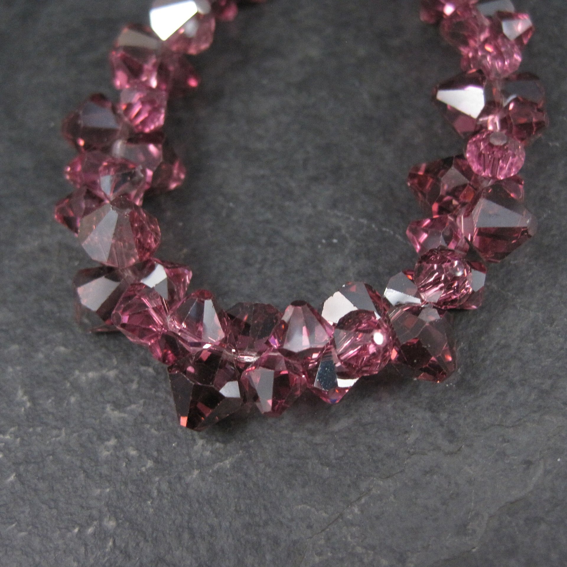 Purple Austrian Crystal Bead Necklace 17 Inches