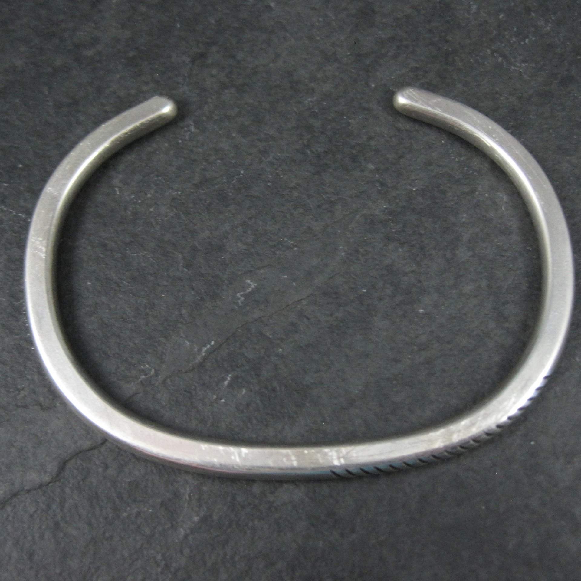 Contemporary Navajo Sterling Cuff Bracelet 6.75 Inches Boyd Tsosie