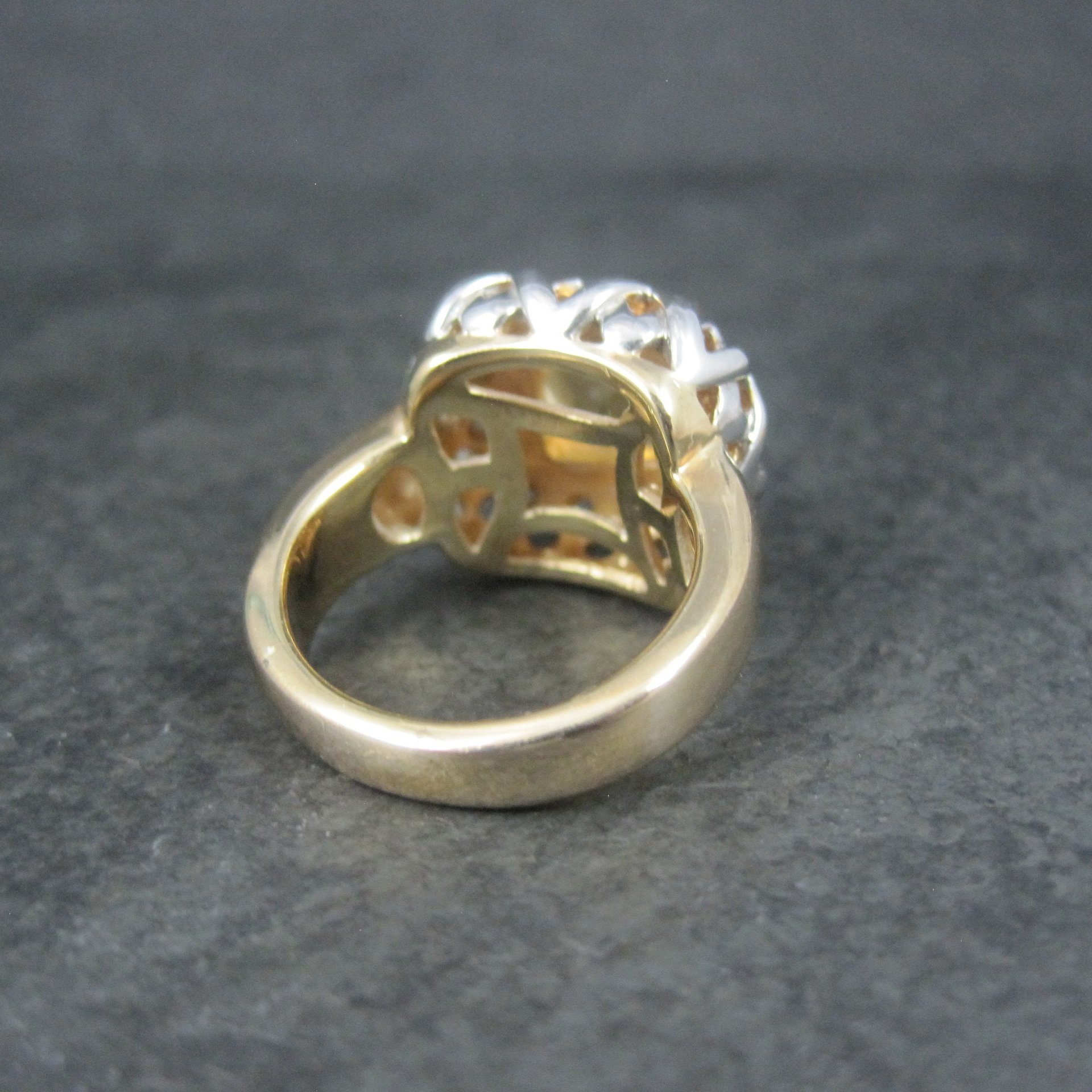 Vintage Vermeil Sterling Citrine Ring Size 8