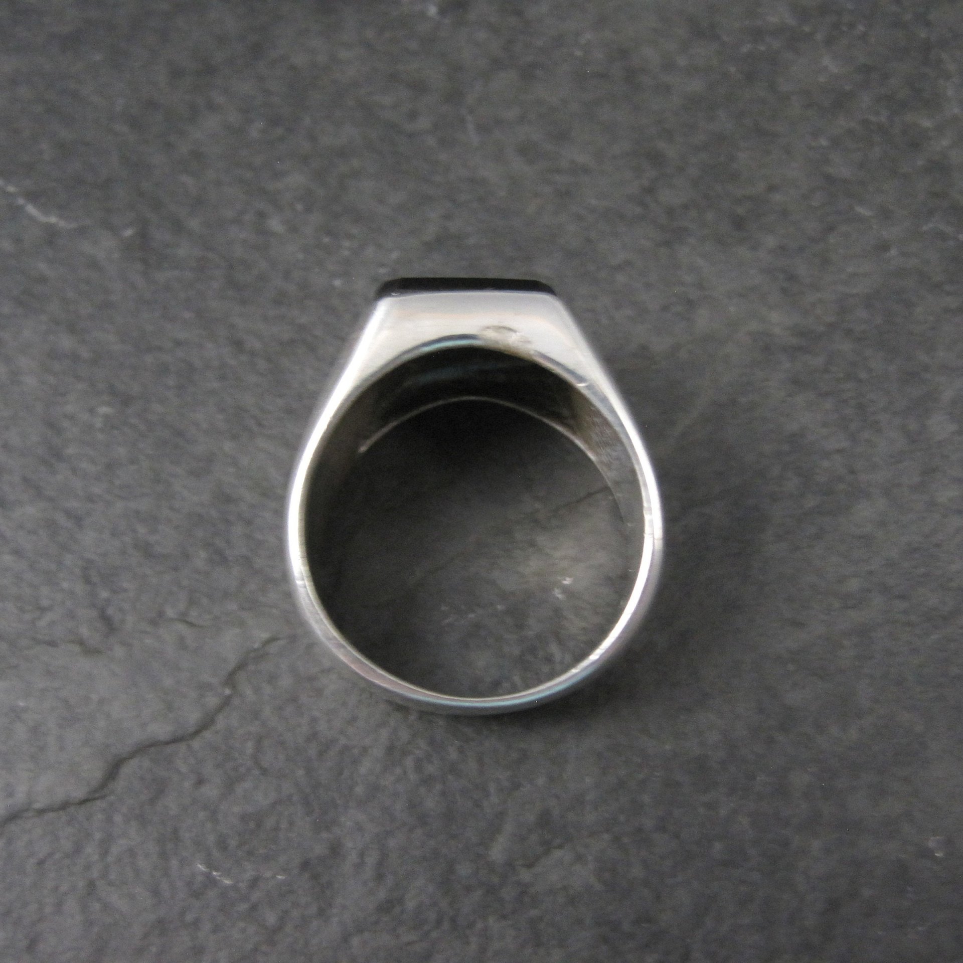 Vintage Mens Sterling Onyx Ring Size 9