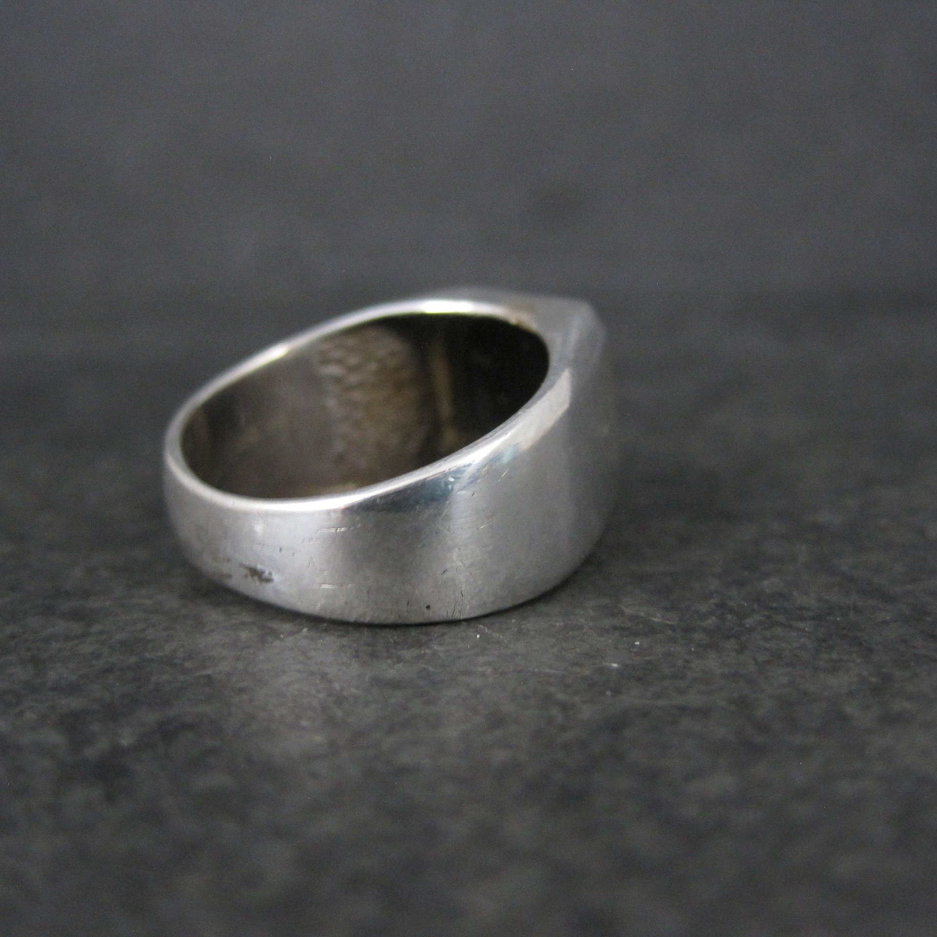 Vintage Mens Sterling Onyx Ring Size 9