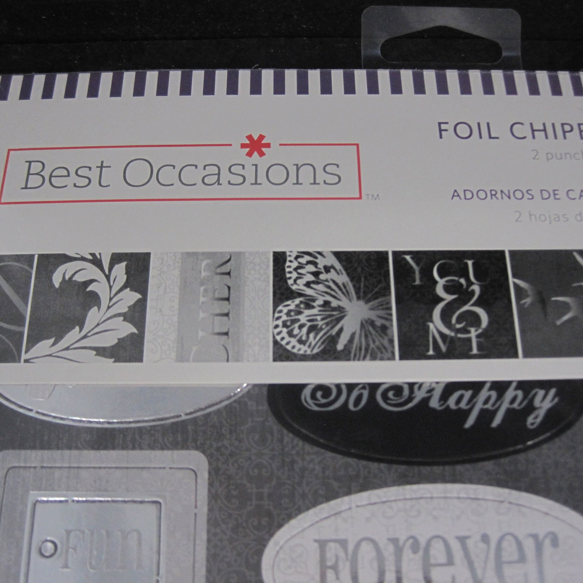 Black Silver White Wedding Foil Chipboard Accents Scrapbooking