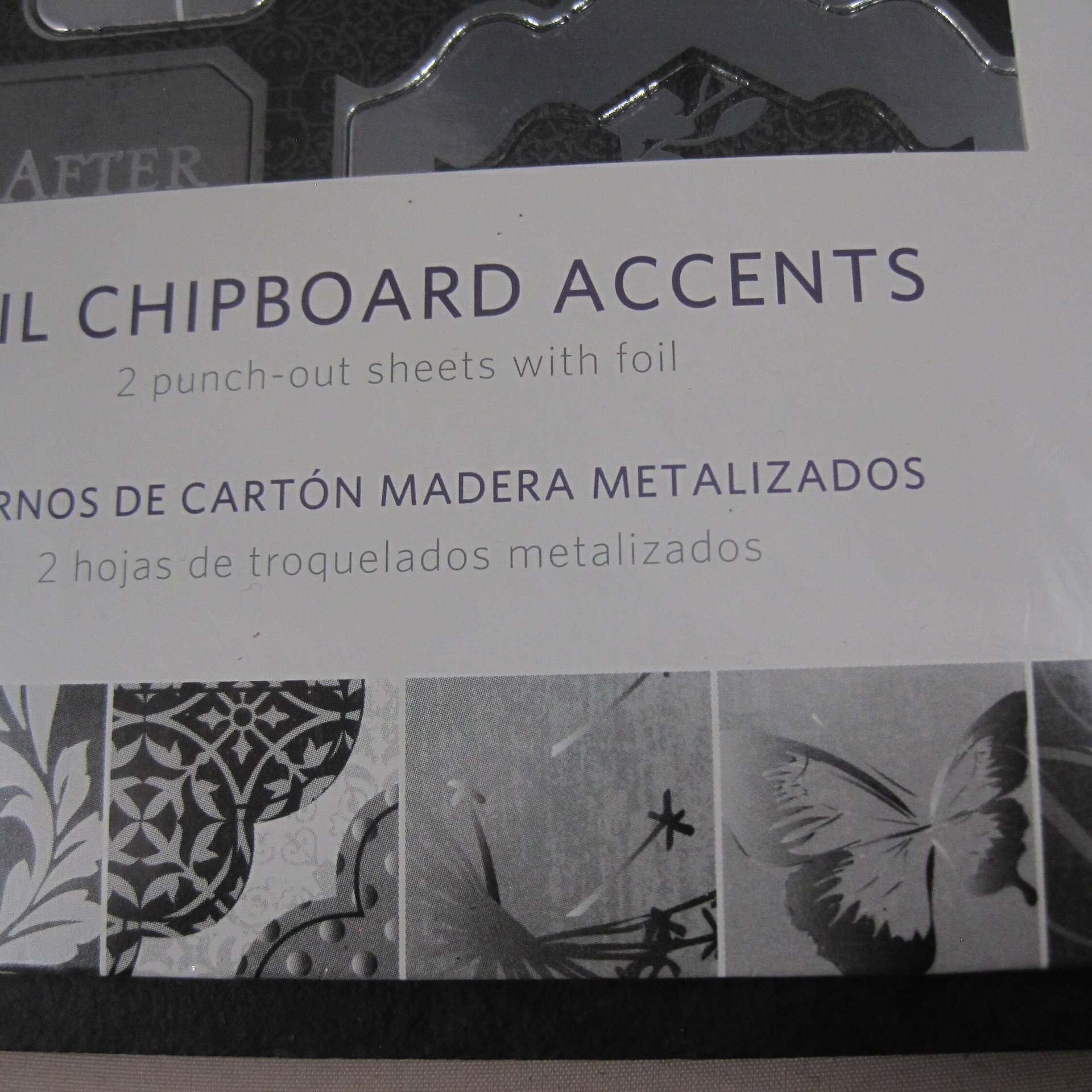 Black Silver White Wedding Foil Chipboard Accents Scrapbooking