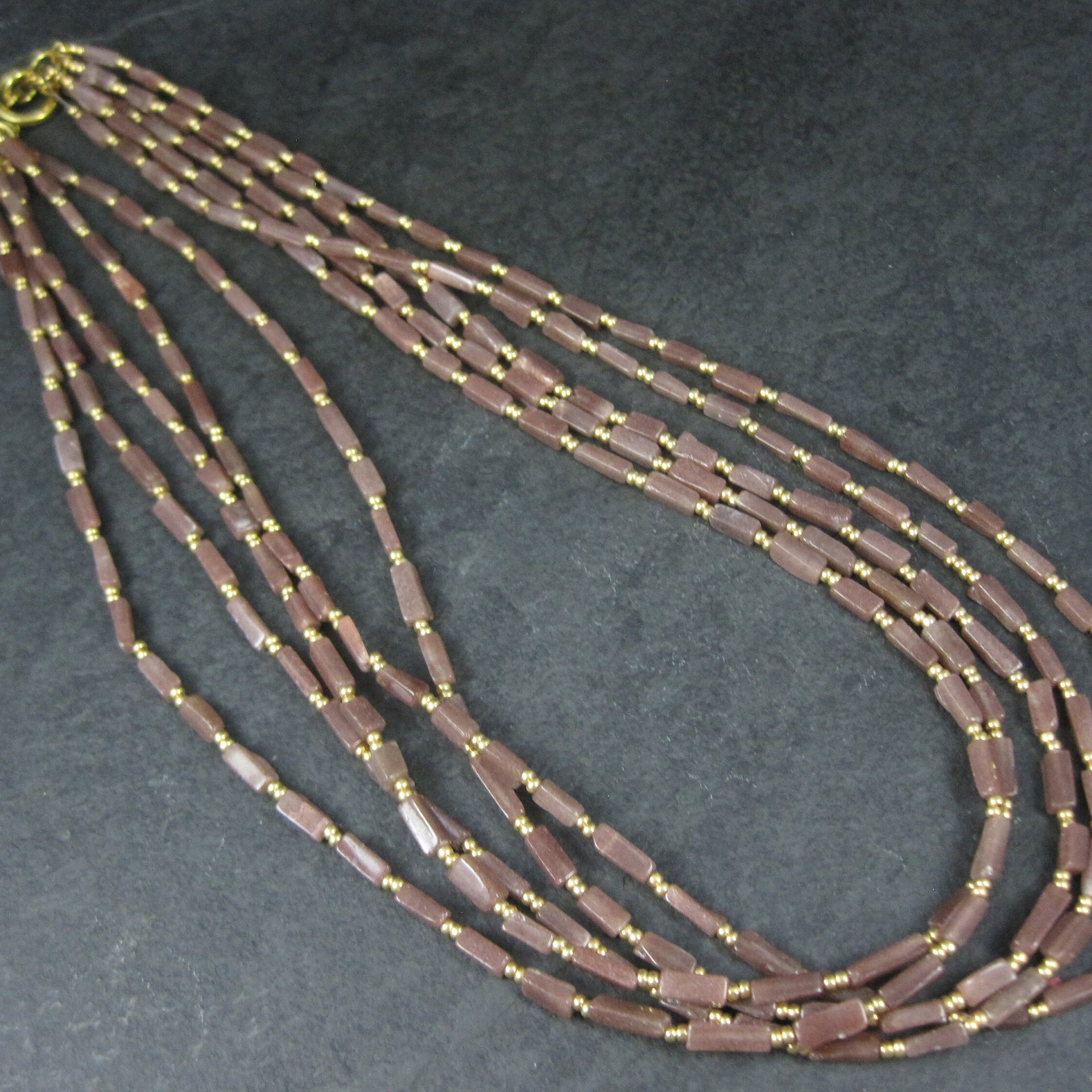 Vintage 5 Strand Quartz Necklace 20.5"
