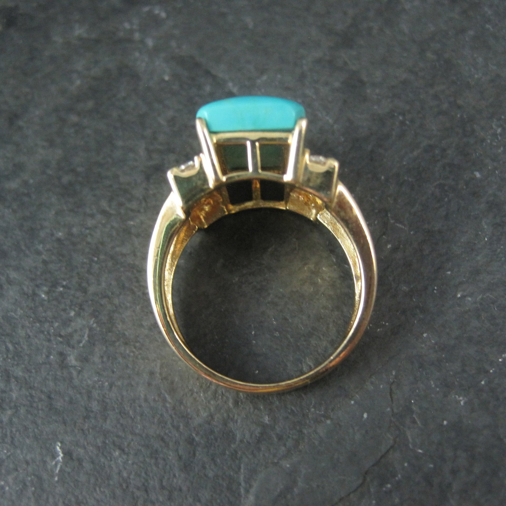 Estate Vermeil Sterling Turquoise Ring Size 8