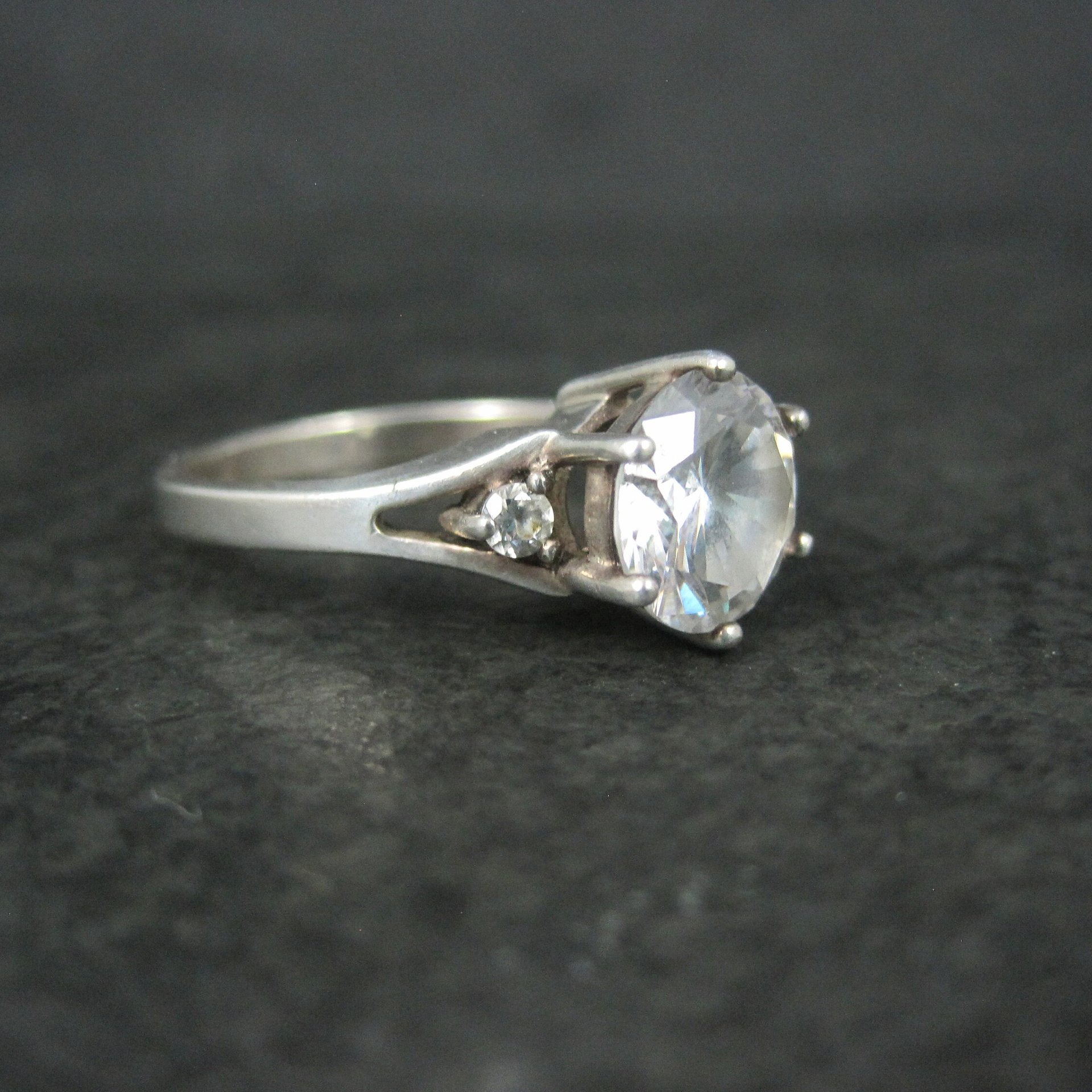 Vintage Sterling Diamonique Cz Ring Sizes 8 and 9