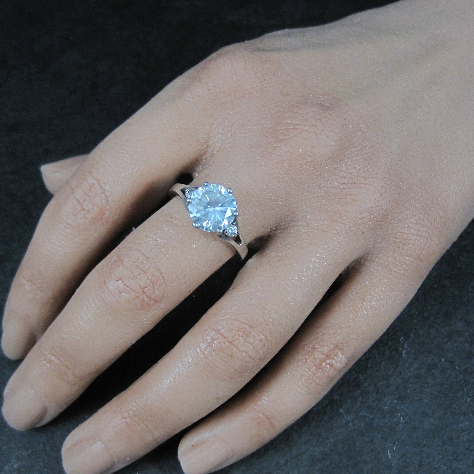 Vintage Sterling Diamonique Cz Ring Sizes 8 and 9