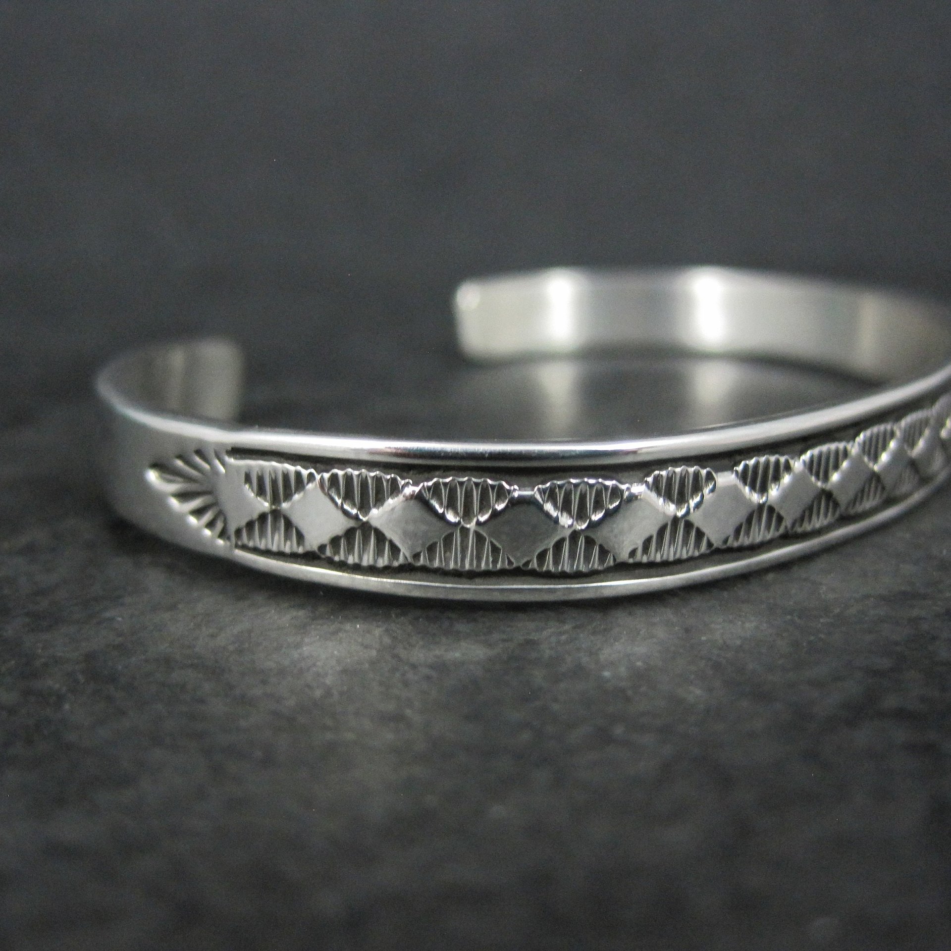 Vintage Southwestern Sterling Cuff Bracelet 6 Inches Bruce Morgan