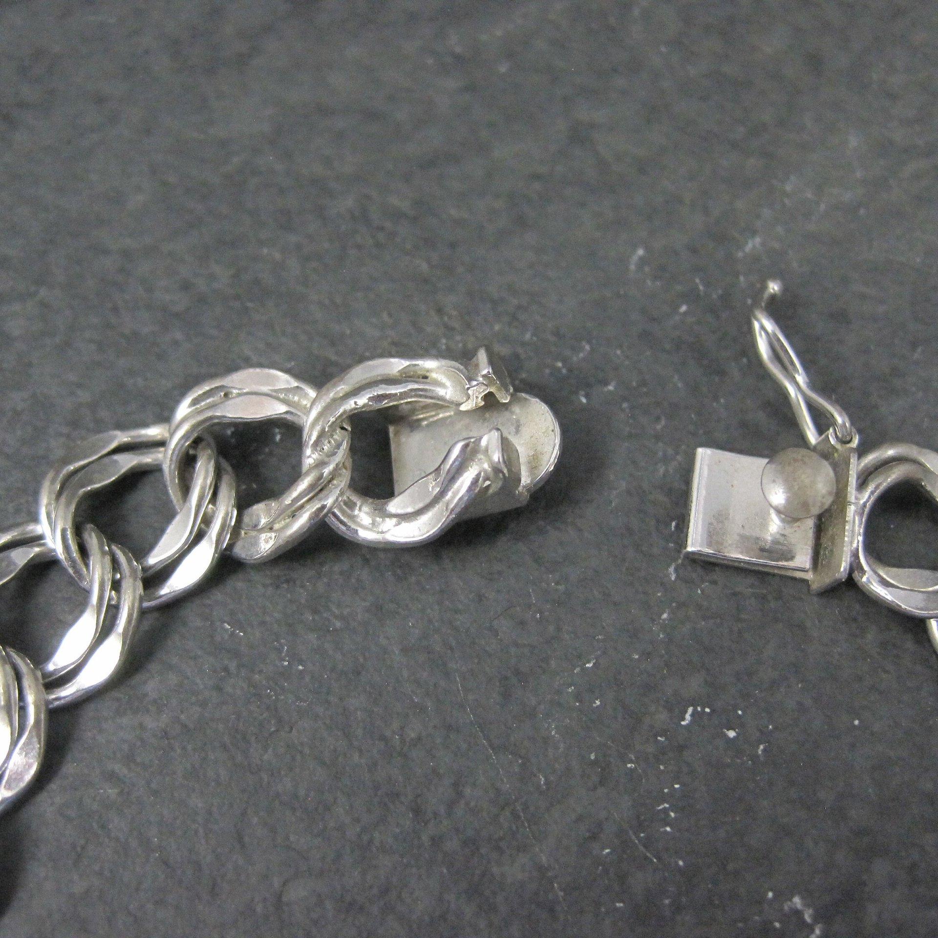Vintage Sterling Chain Bracelet 7.5 Inches