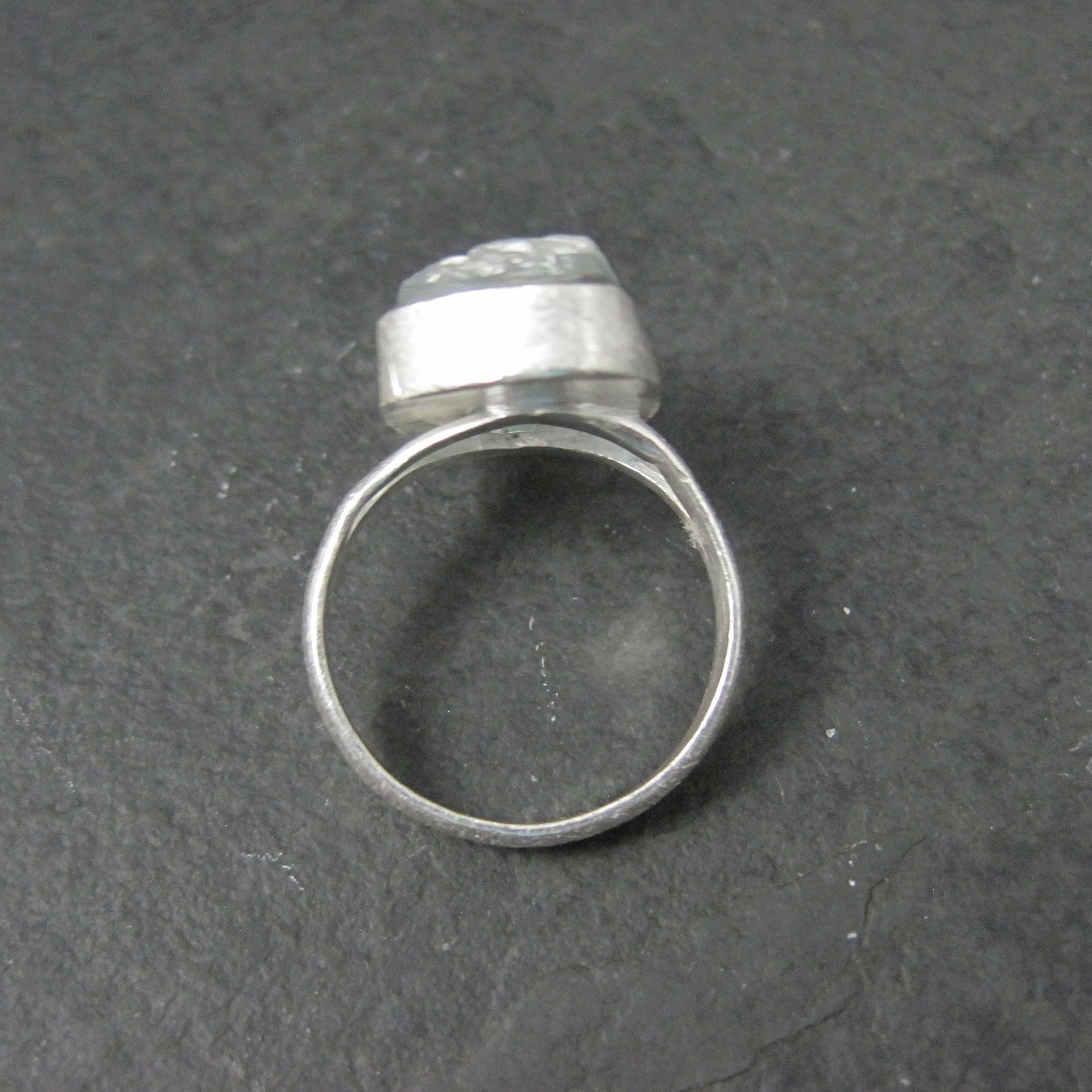 Estate Sterling Raw Aquamarine Ring Size 7