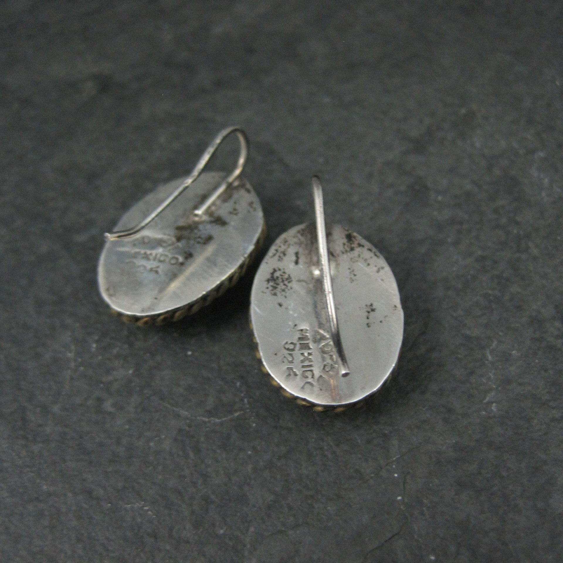 Vintage Mexican Sterling Brass Earrings