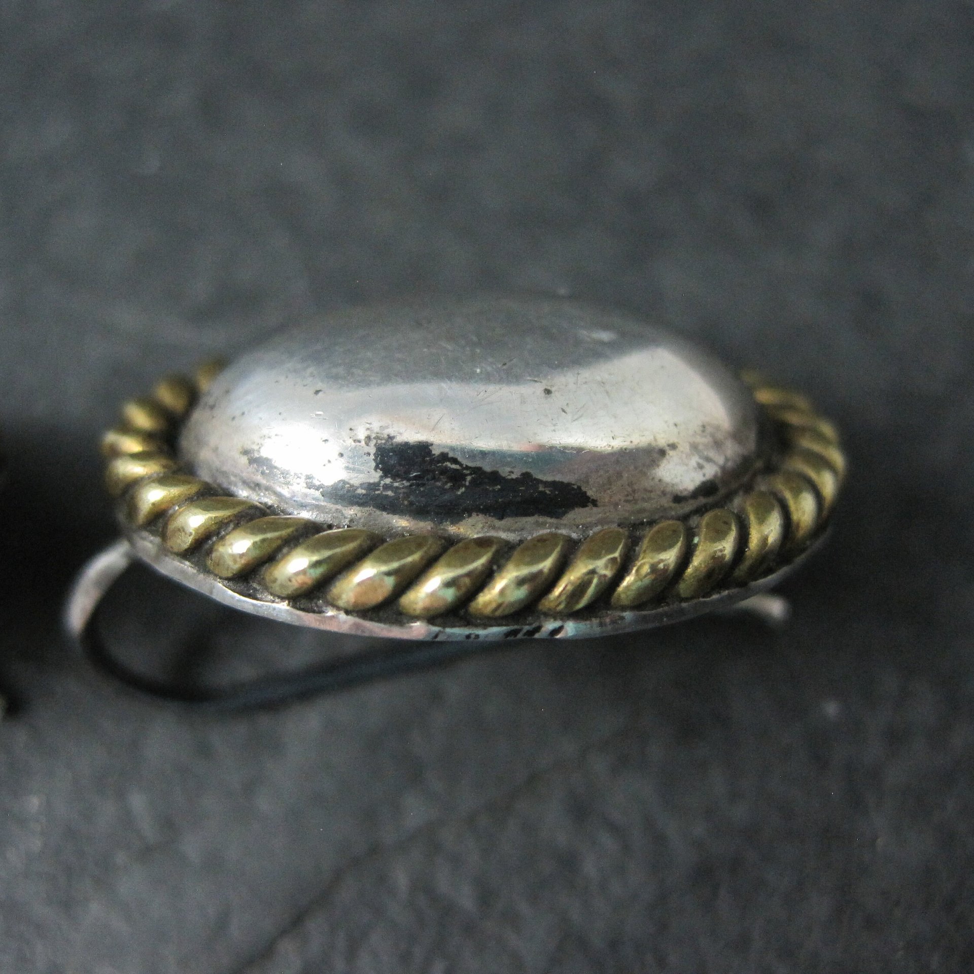 Vintage Mexican Sterling Brass Earrings