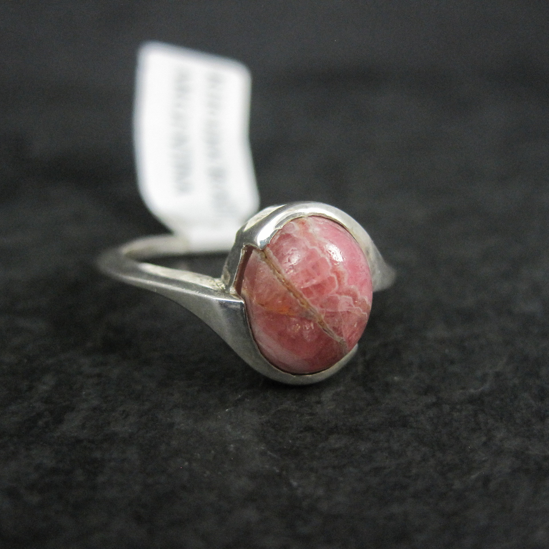 Dainty Estate Sterling Rhodochrosite Ring Size 9